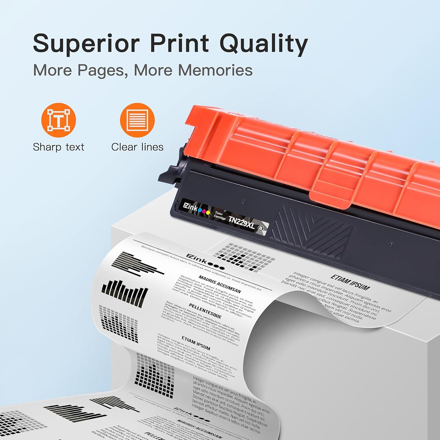 Cartuchos de Tóner E-Z Ink TN229XL Compatibles para Brother