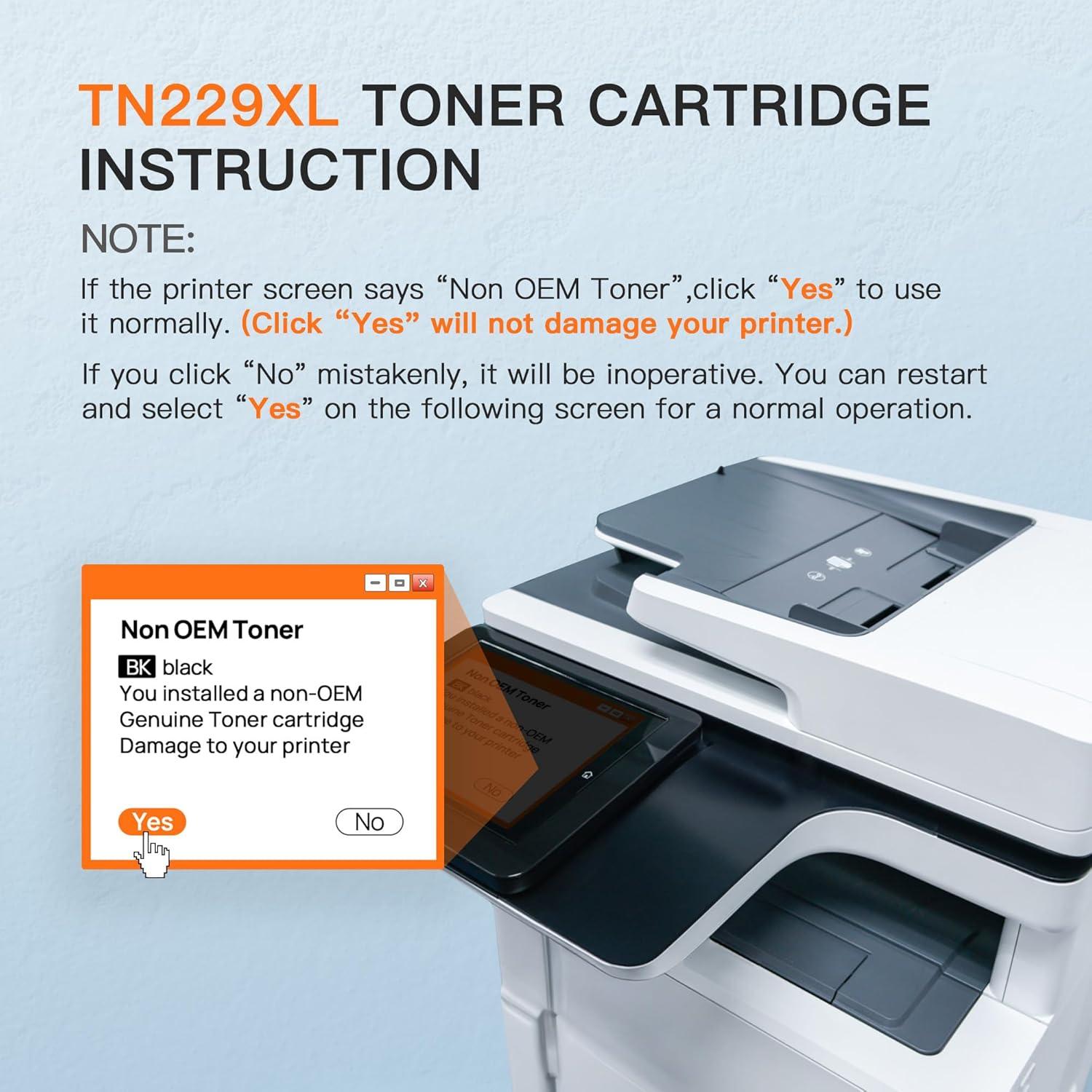 Cartuchos de Tóner E-Z Ink TN229XL Compatibles para Brother