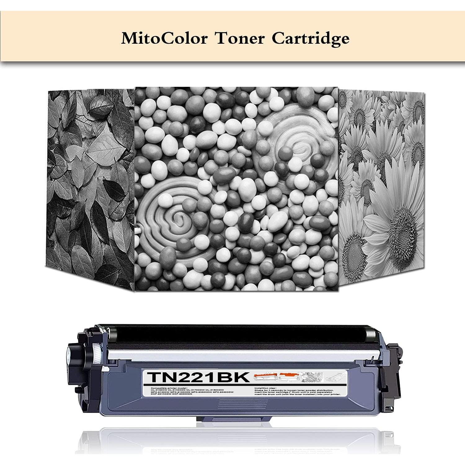 Cartucho de Tóner Negro MitoColor TN-221 Compatible 2 Paquetes
