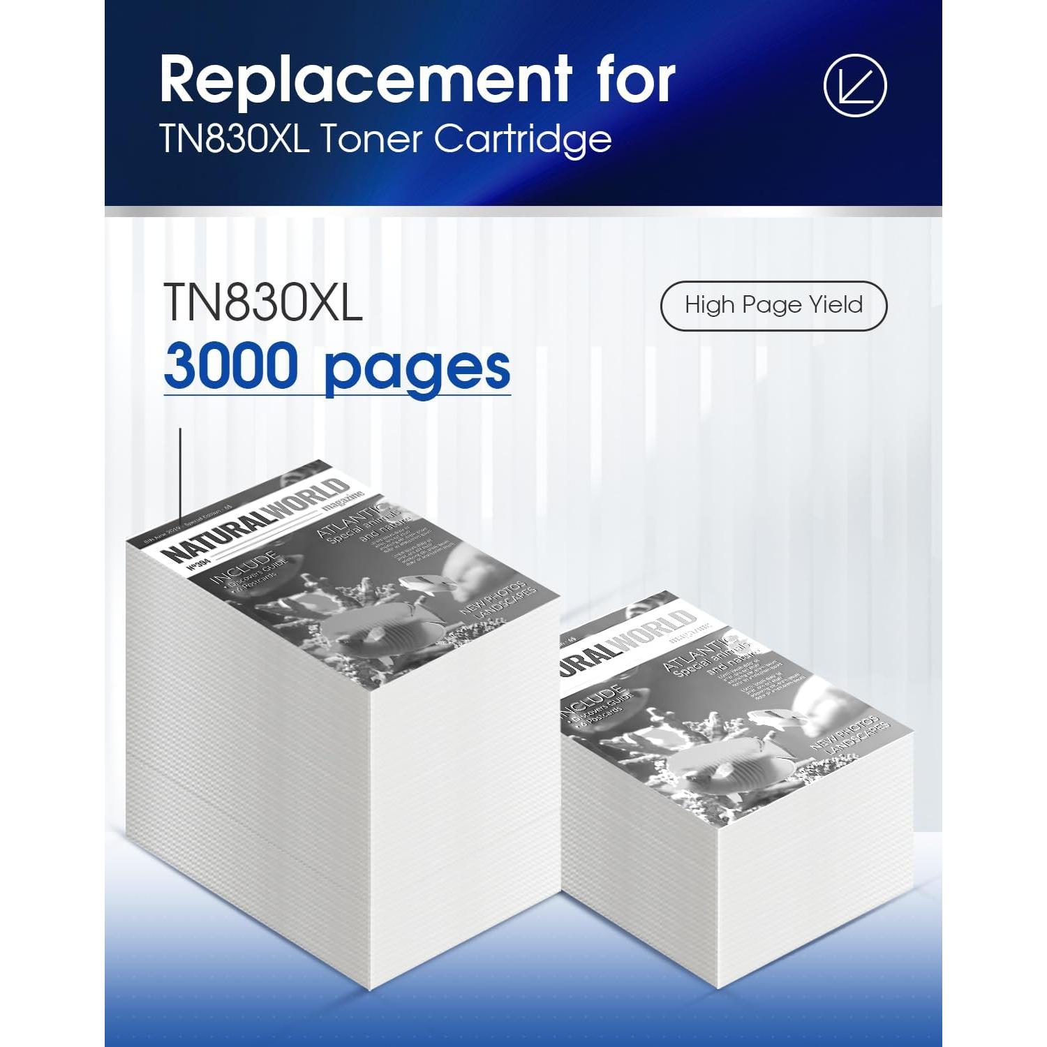 Cartuchos de Tóner LLAOLLAO TN830XL para Brother - 4 Negro