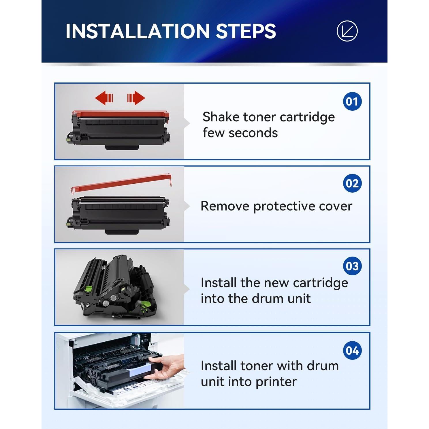 Cartuchos de Tóner LLAOLLAO TN830XL para Brother - 4 Negro
