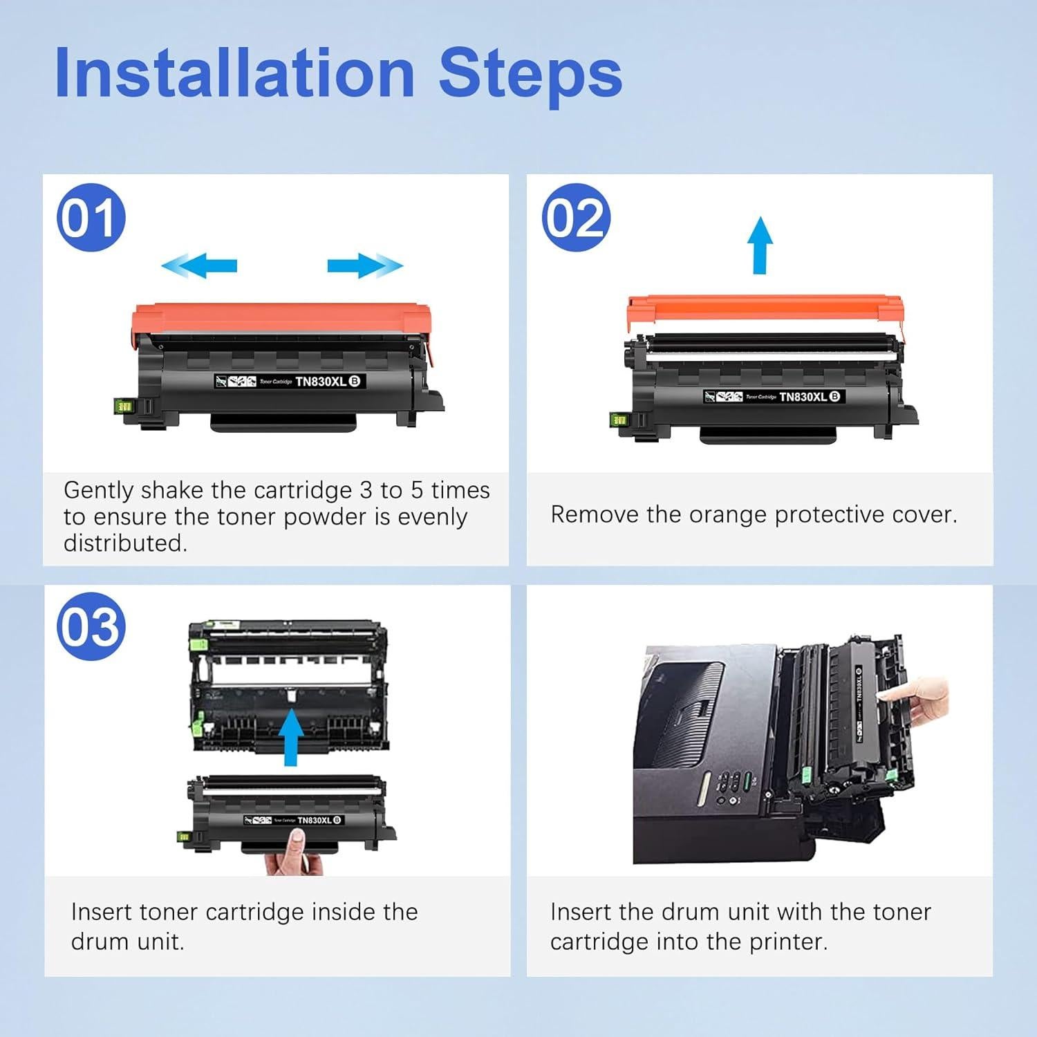 Toner Kingdom TN830XL Compatible para Brother - 2 Cartuchos Negros