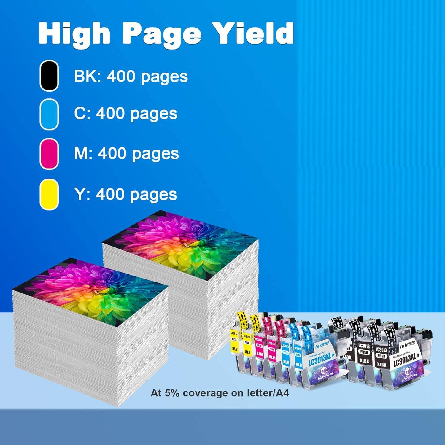 Cartuchos de tinta compatibles JoyPrinting LC3013XL para Brother