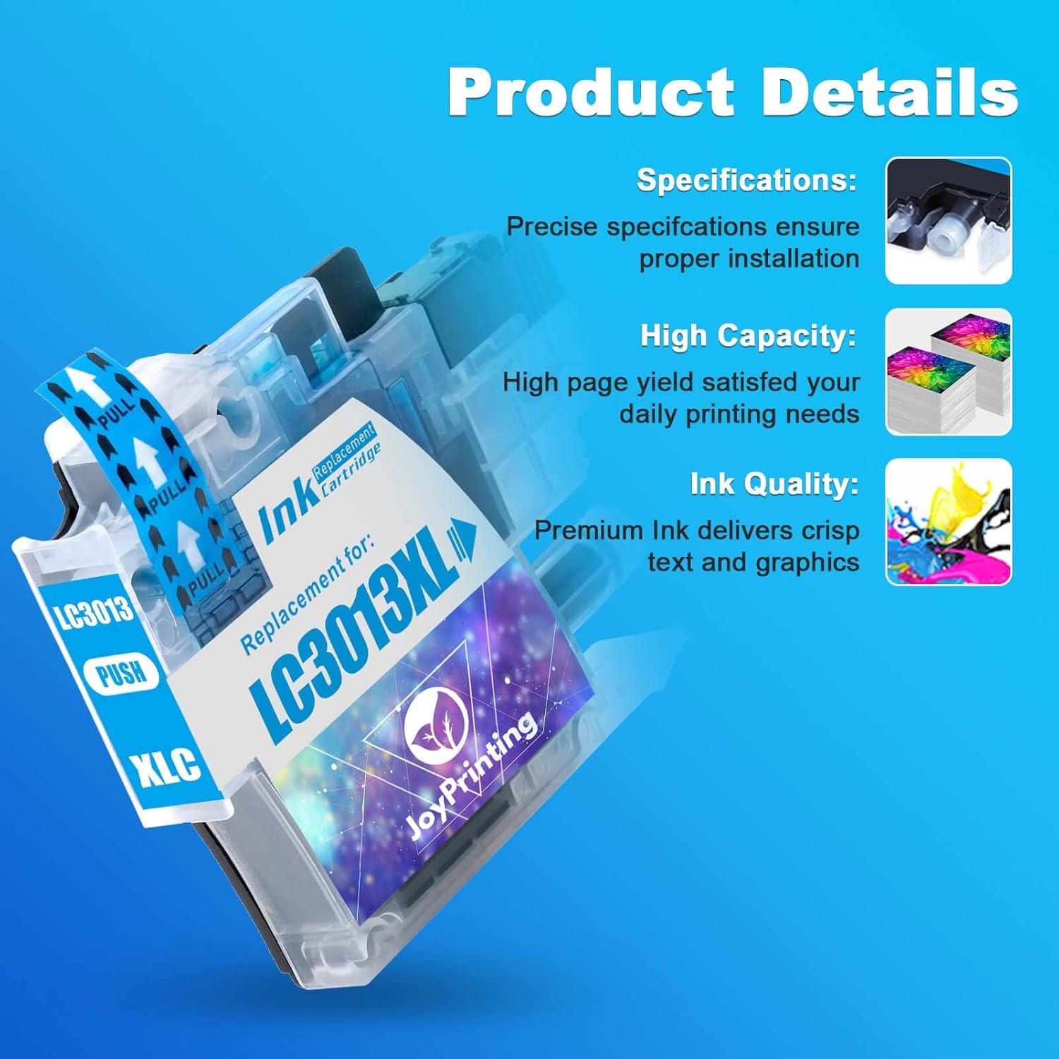 Cartuchos de tinta compatibles JoyPrinting LC3013XL para Brother