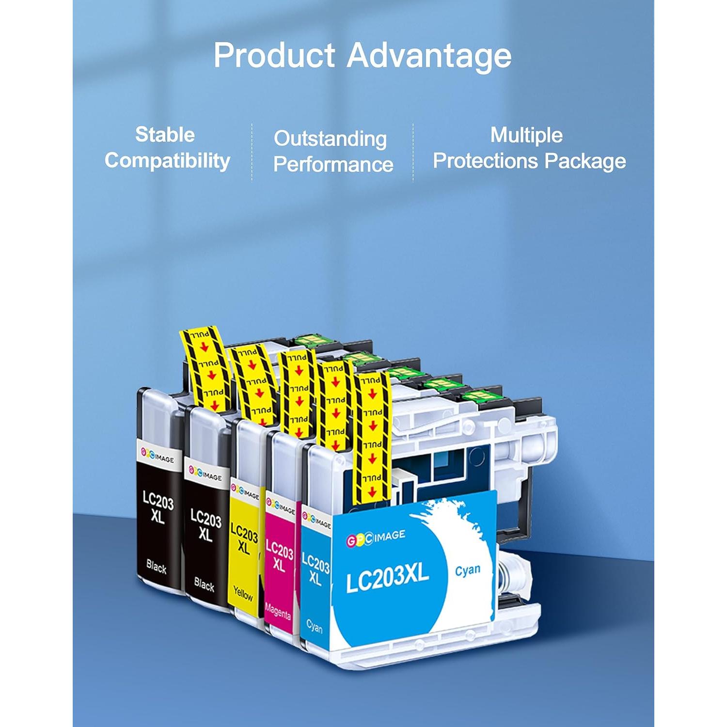 Cartucho de tinta GPC Image LC203XL compatible para Brother - Paquete de 10