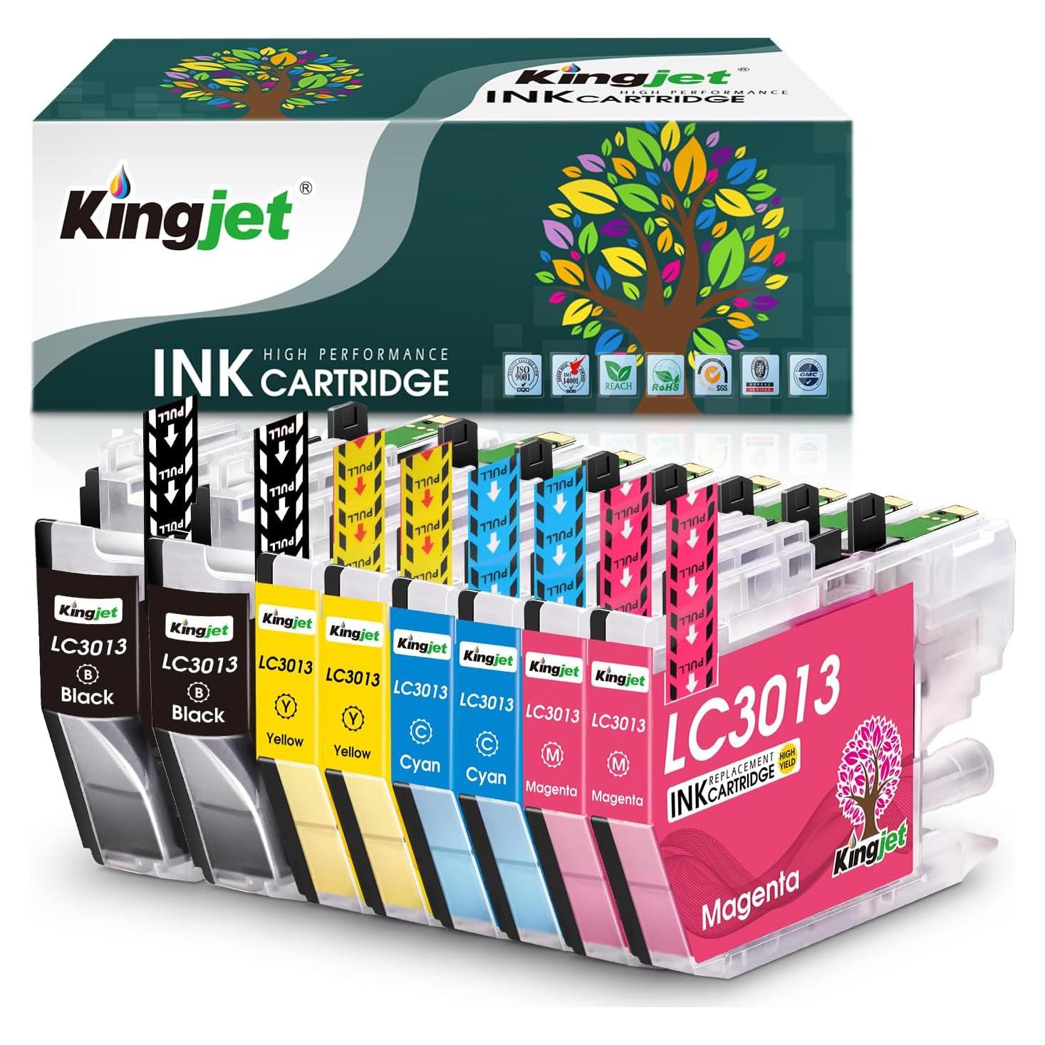 Cartuchos de tinta Kingjet LC3013 compatibles para Brother