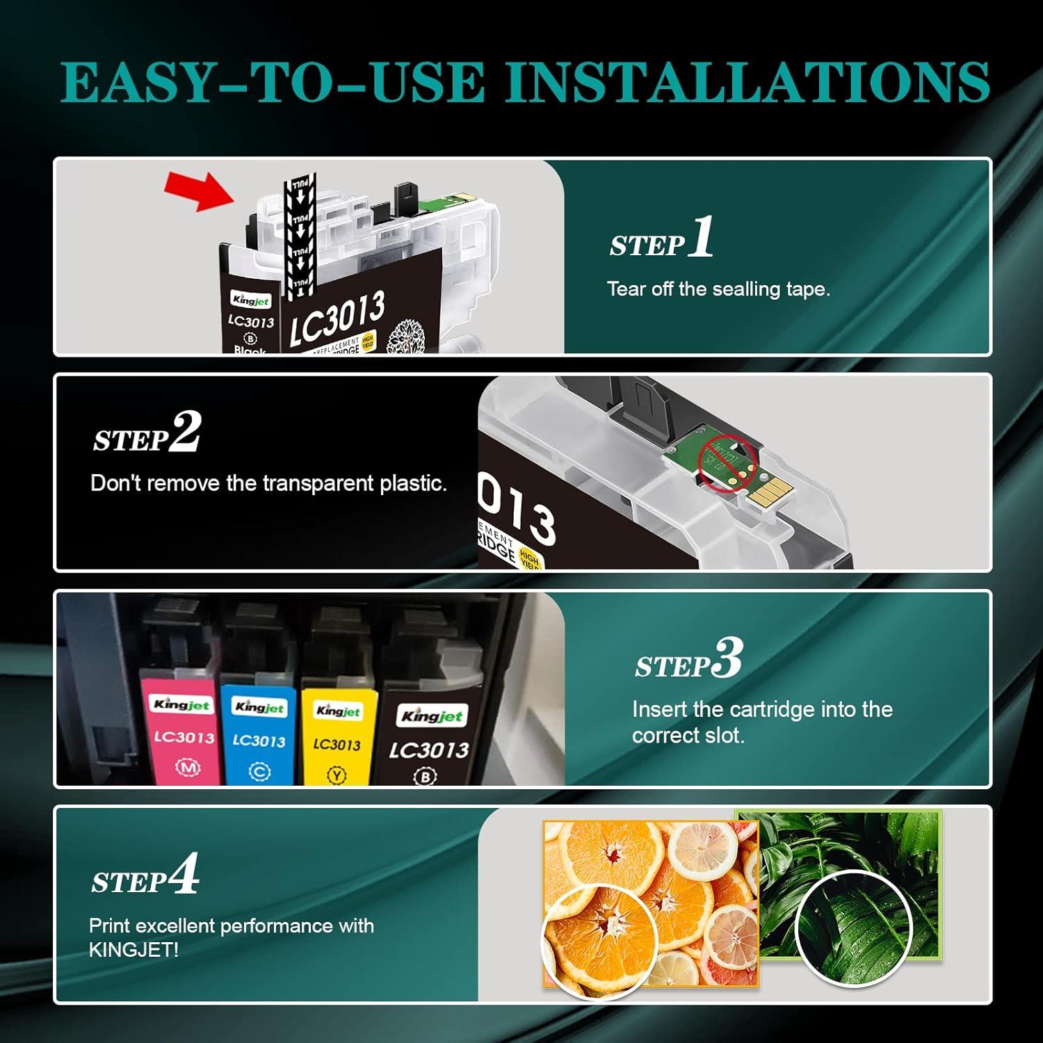 Cartuchos de tinta Kingjet LC3013 compatibles para Brother