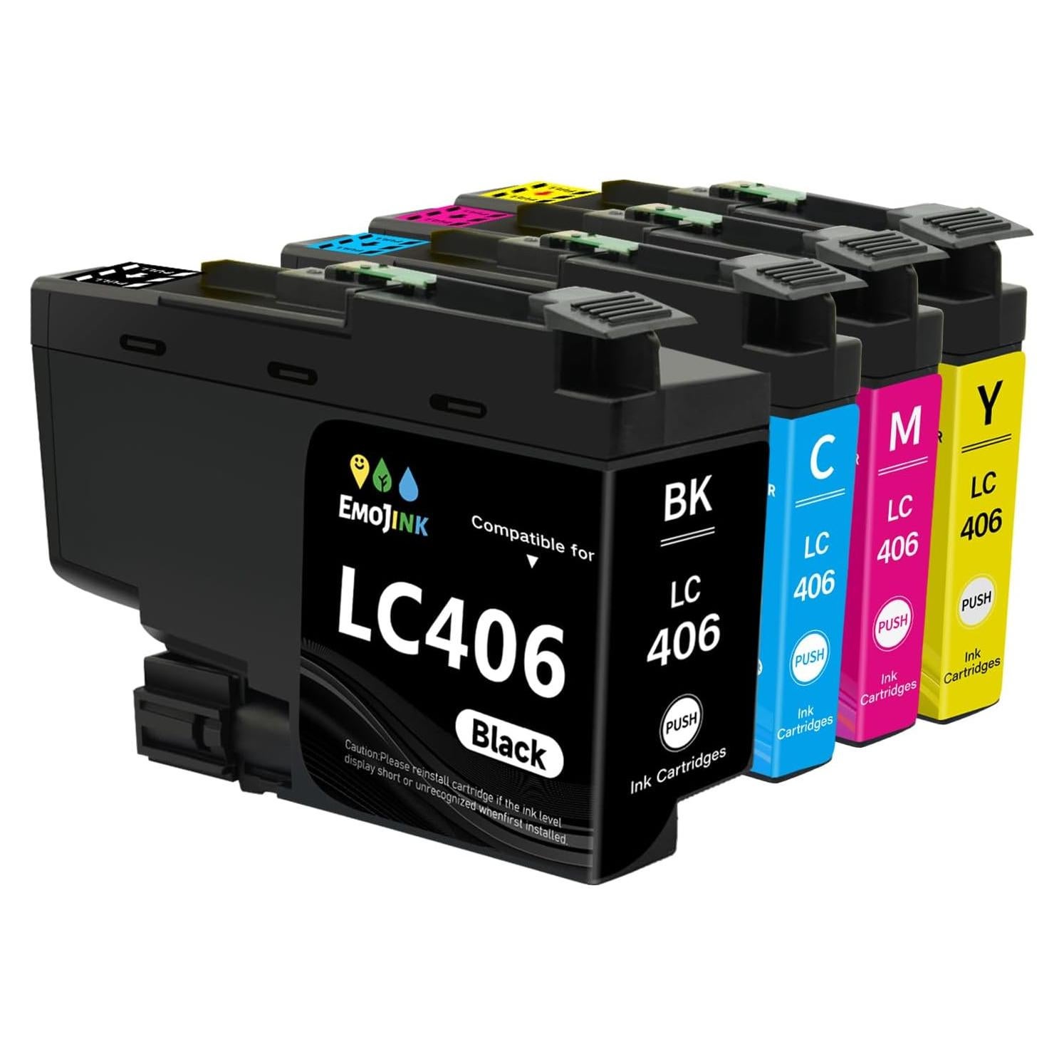 Cartuchos de Tinta LC406 Compatibles Emojink para Brother - Paquete de 4