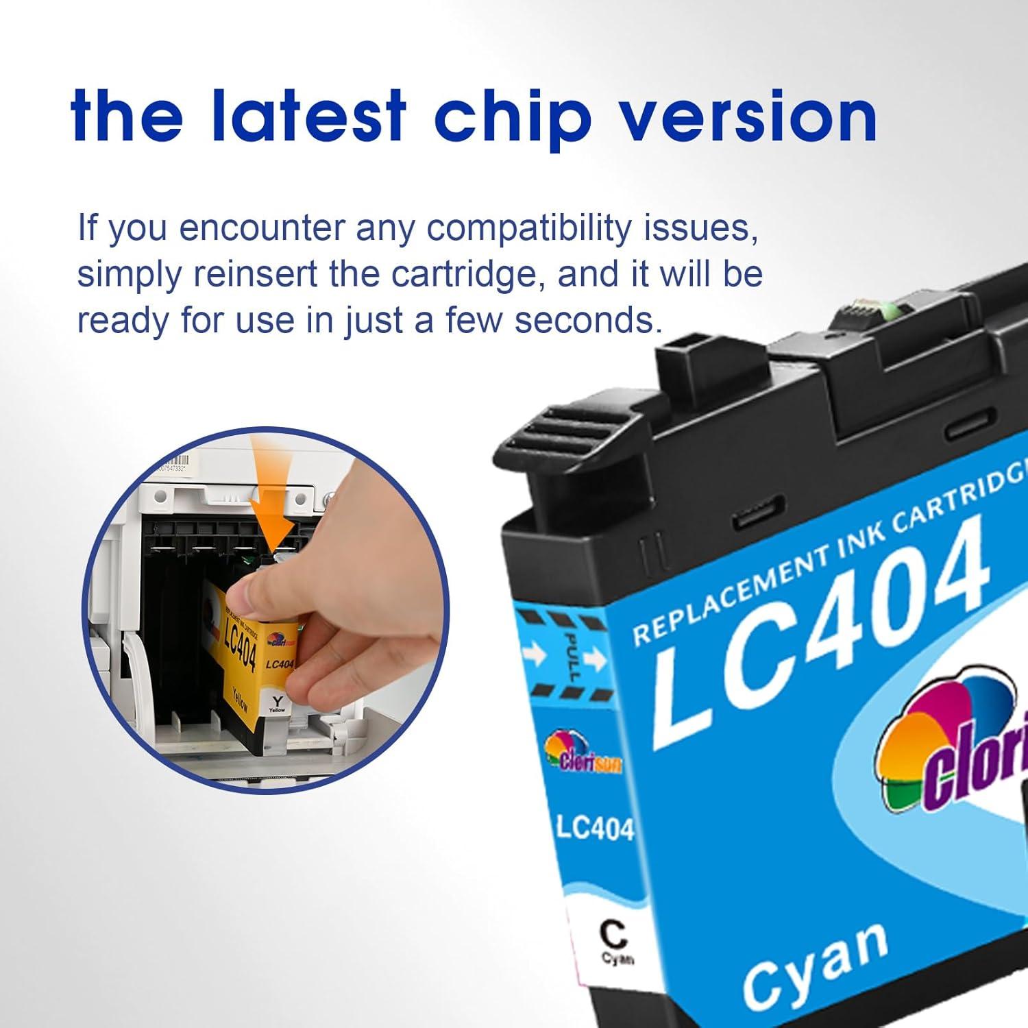 Cartuchos de tinta Clorisun LC404 compatibles para Brother MFC-J