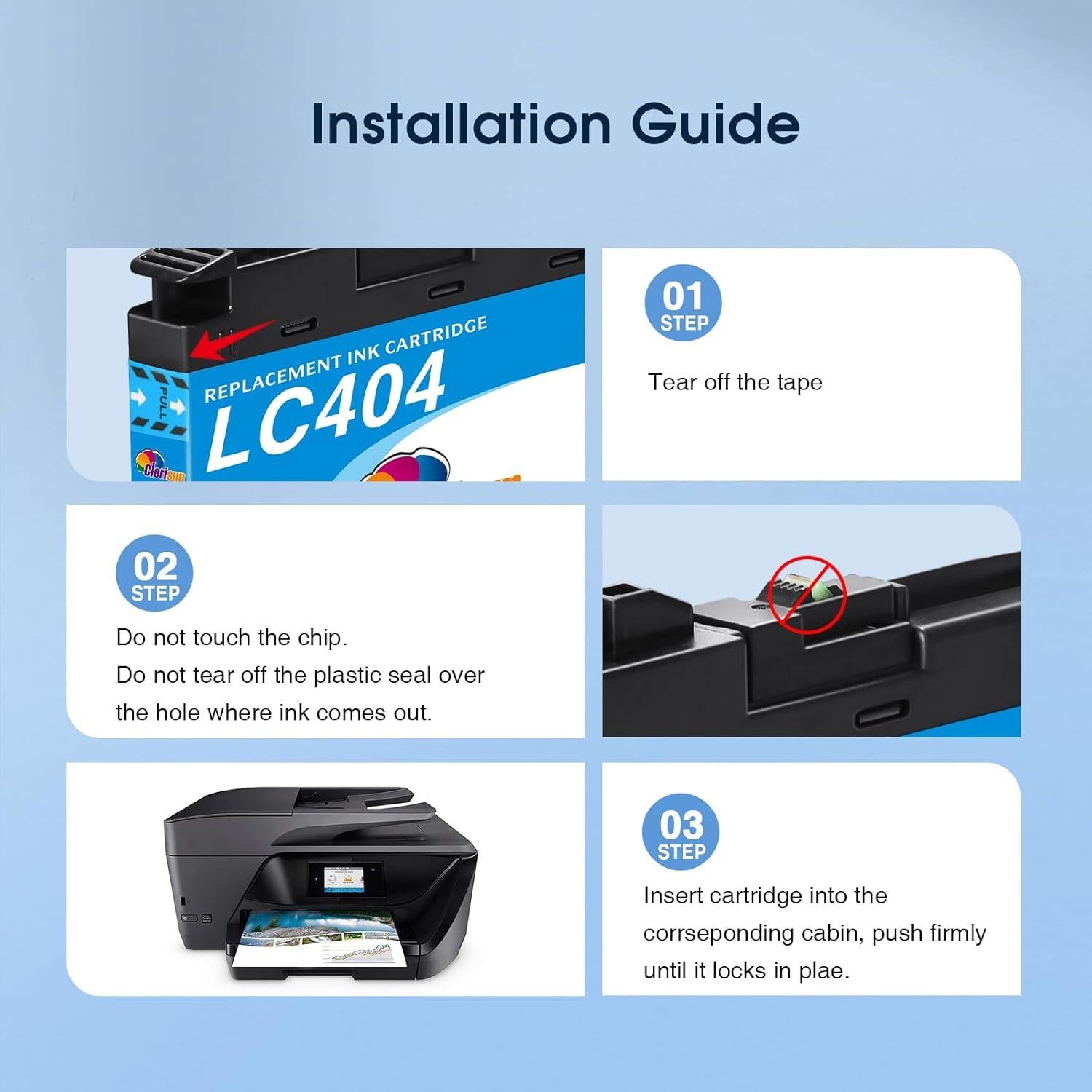 Cartuchos de tinta Clorisun LC404 compatibles para Brother MFC-J