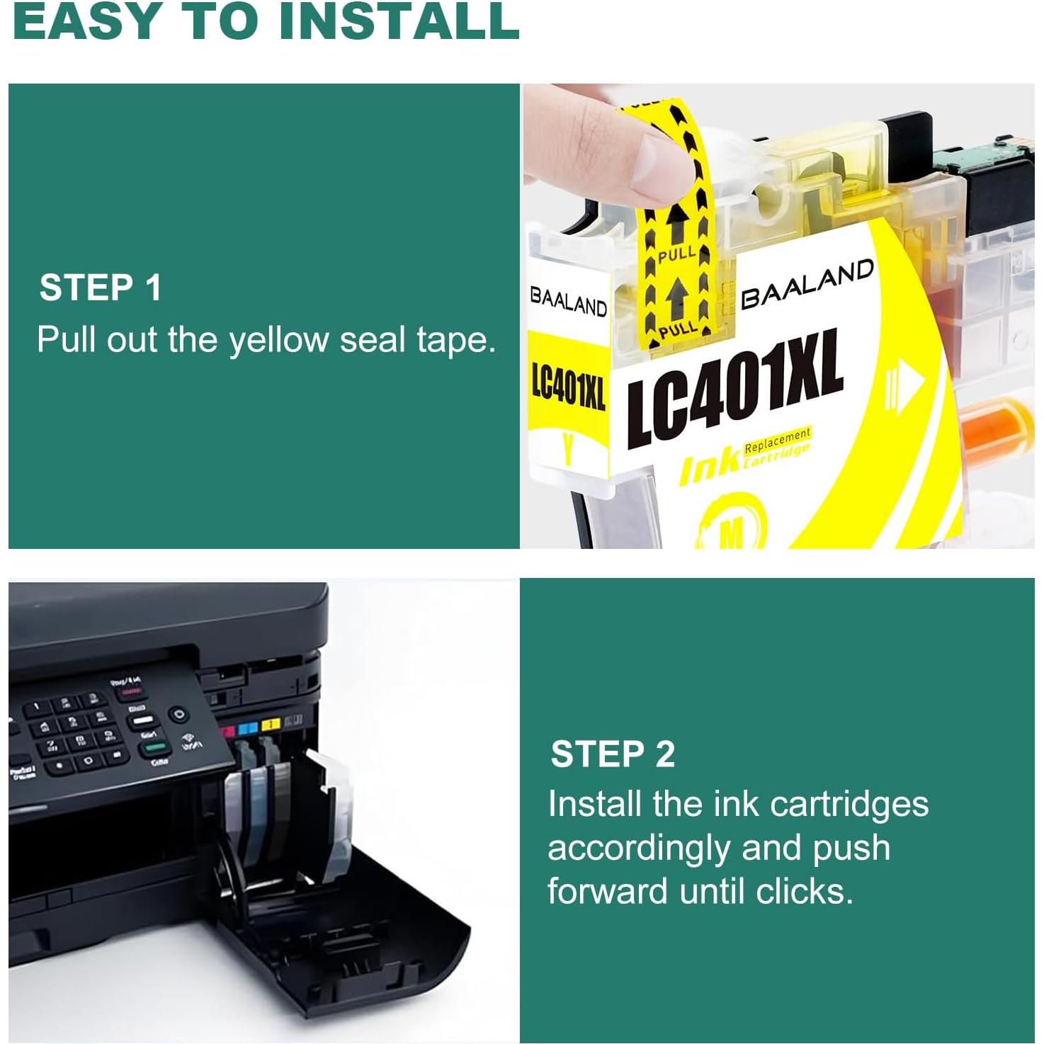 Cartuchos de Tinta Magenta LC401XL BAALAND - Paquete de 2