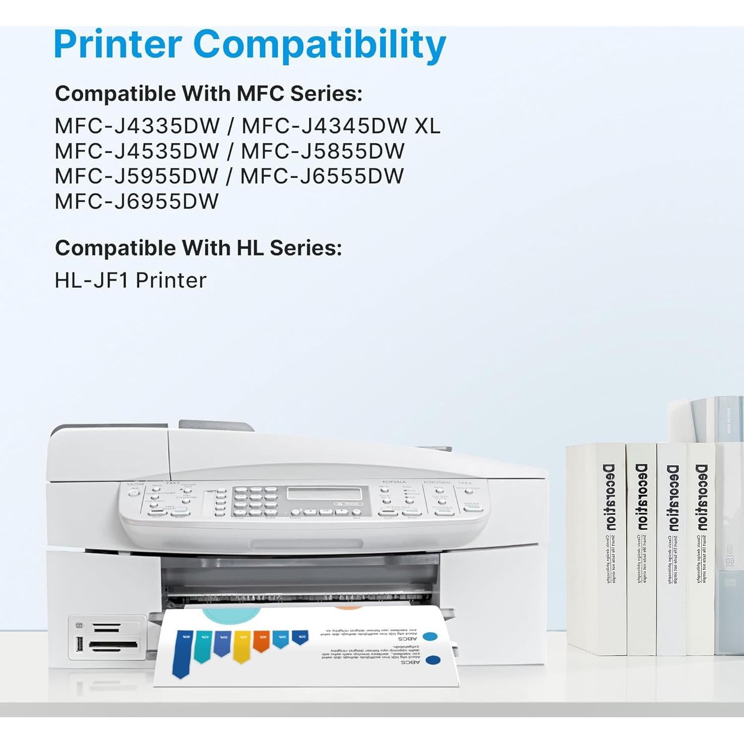 Cartuchos de tinta WISETA LC406XL para impresora Brother - Paquete de 4
