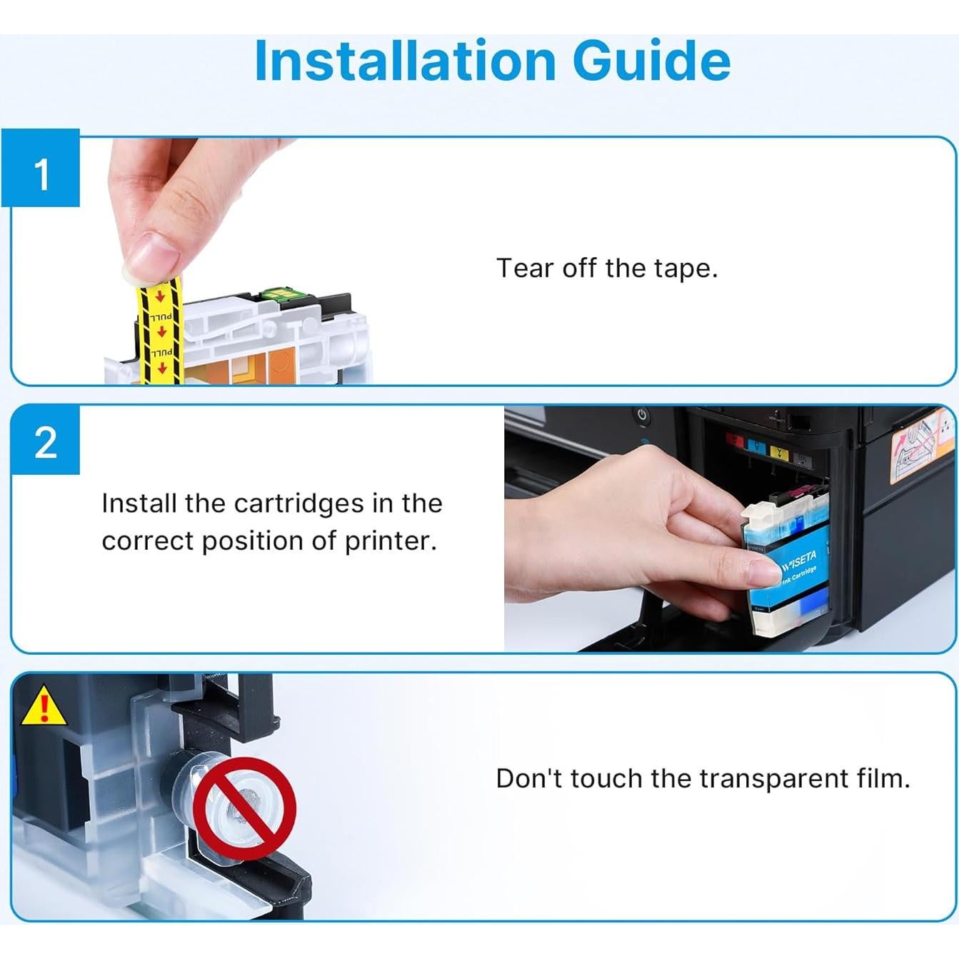 Cartuchos de tinta WISETA LC406XL para impresora Brother - Paquete de 4