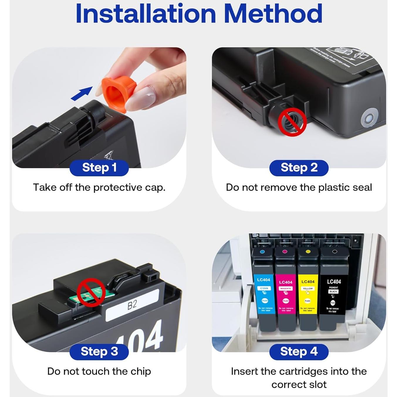Cartuchos de tinta Forzik LC404BK Compatible para Brother - 2 Paquete