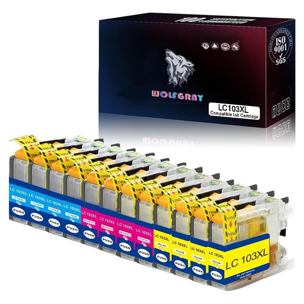Cartuchos de tinta Wolfgray LC103 XL compatibles Brother