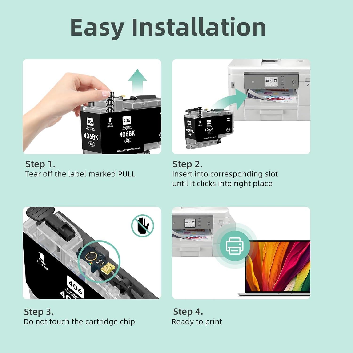 Cartuchos de tinta Brother LC406XL - 2 Negros, Alto Rendimiento