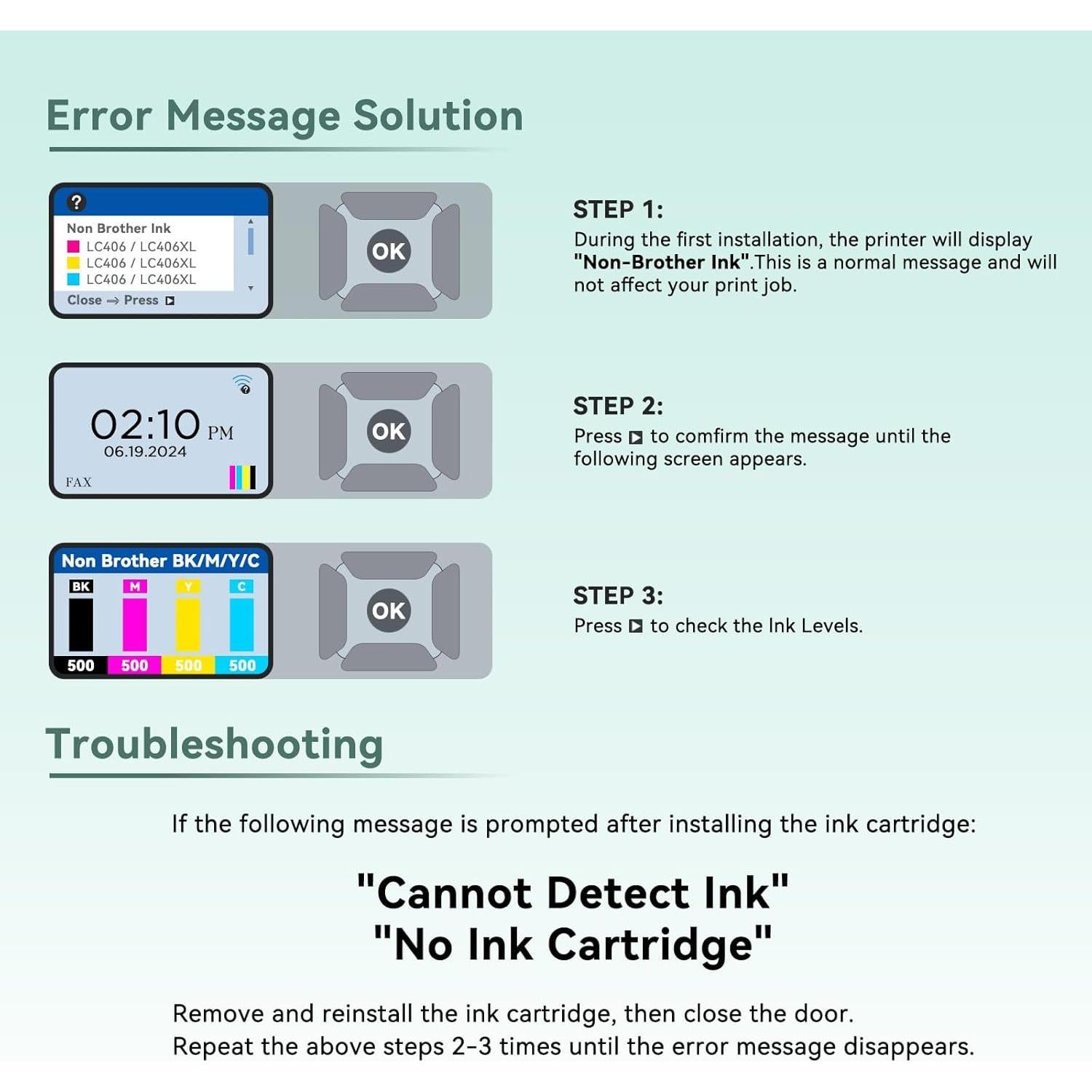 Cartuchos de tinta Brother LC406XL - 2 Negros, Alto Rendimiento