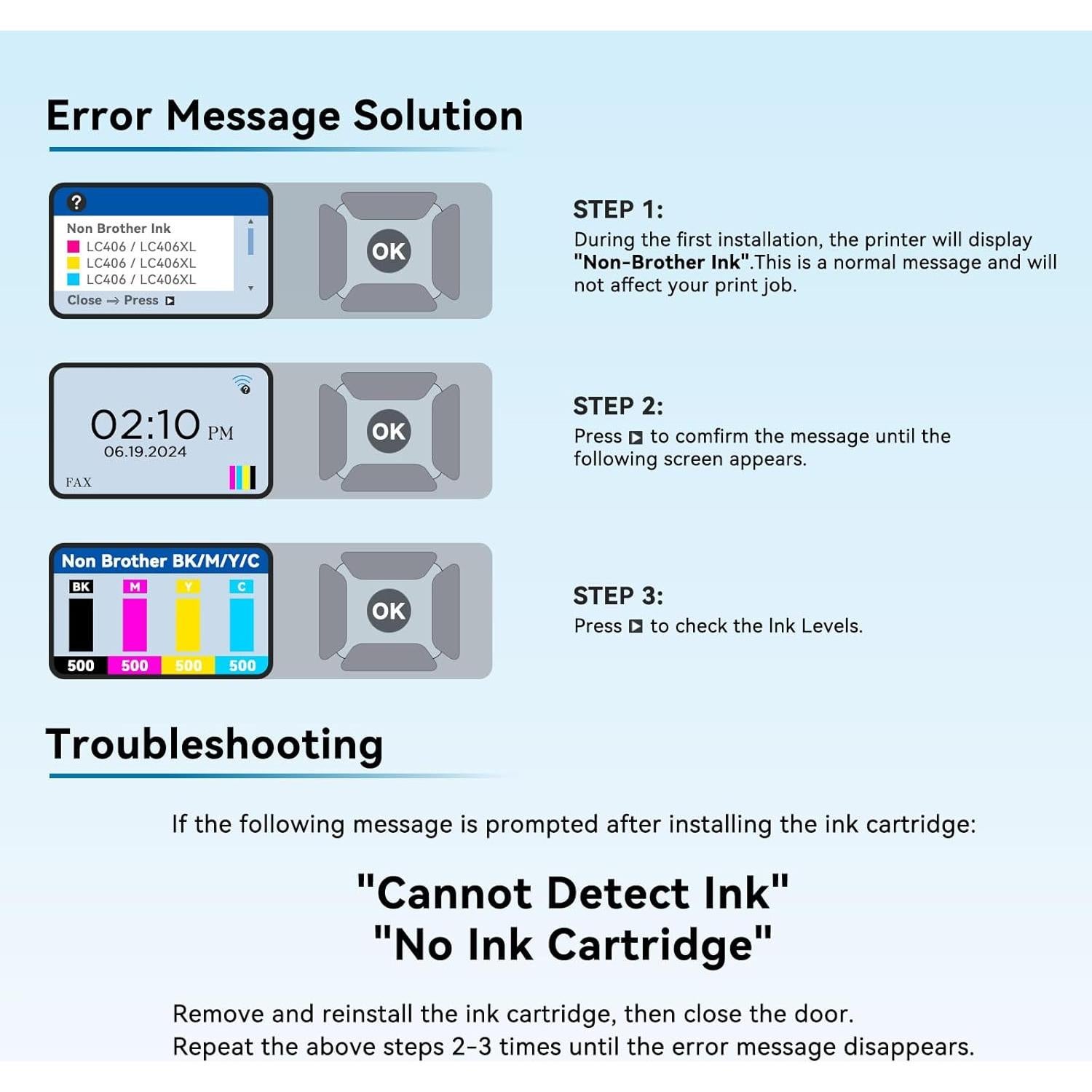 Cartuchos de tinta compatibles Brother LC406XL - 5 Paquete