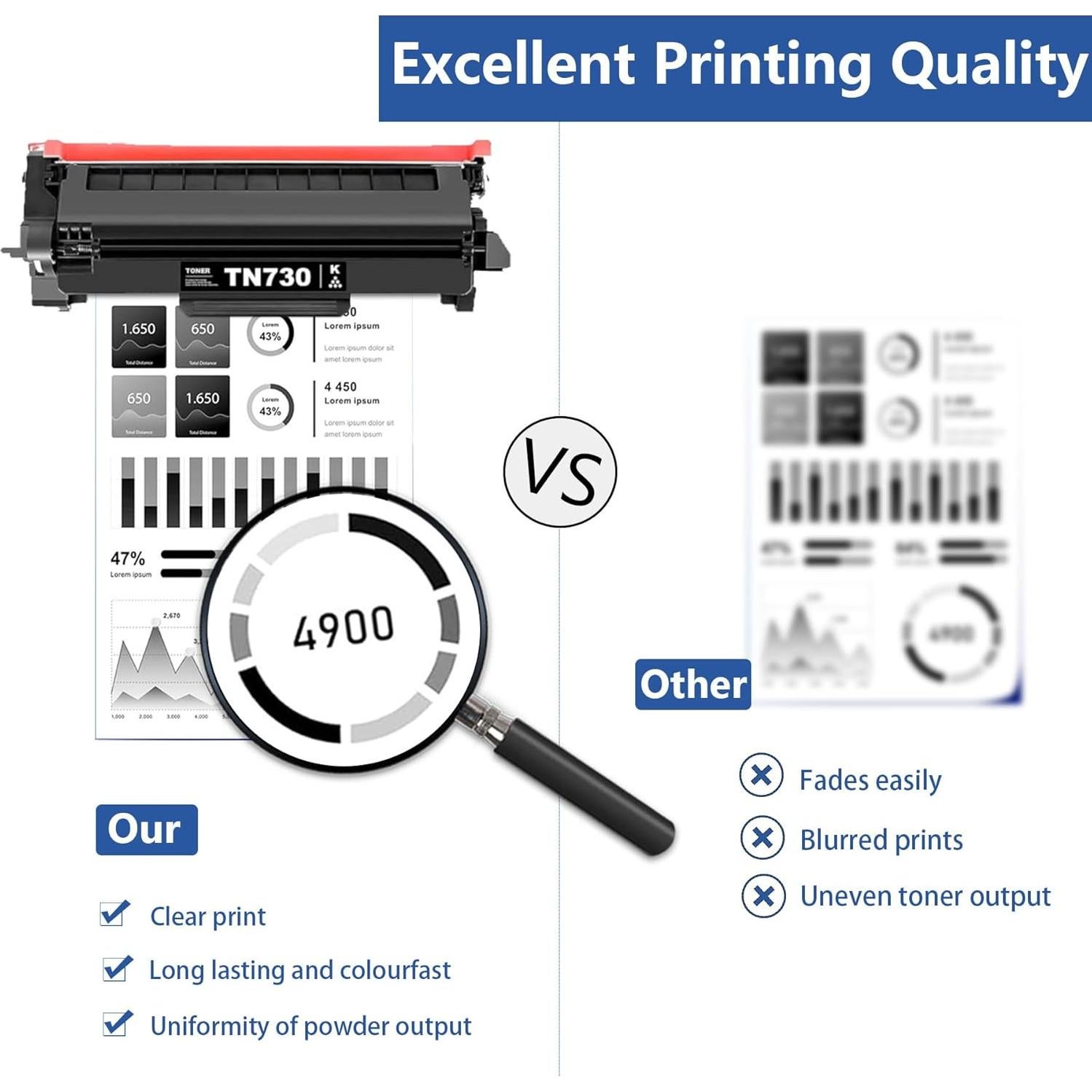 Cartuchos de Tóner Negro TN730 HalfwayInk - Paquete de 2