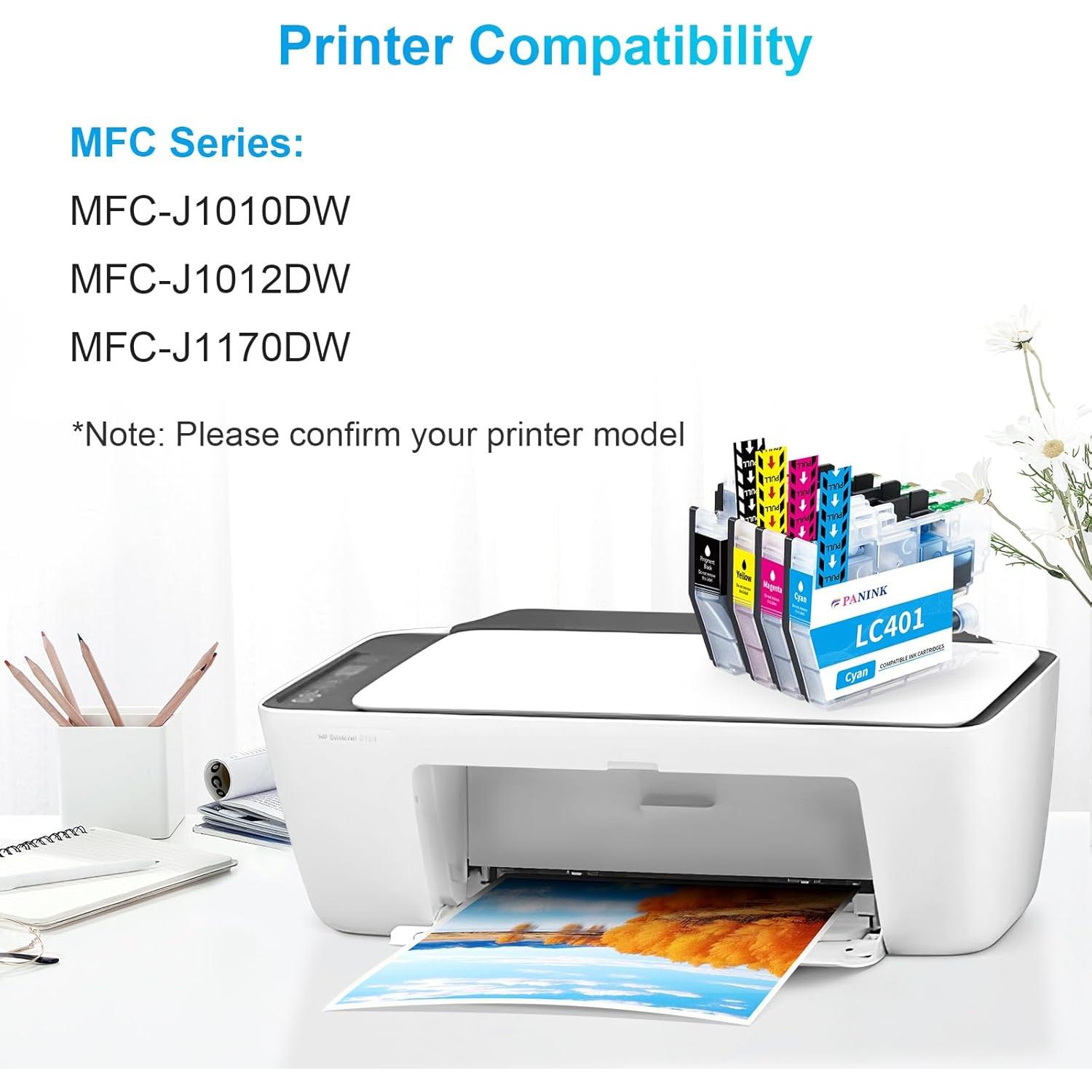 Cartuchos de tinta compatibles PANINK LC401 para Brother - Paquete de 4