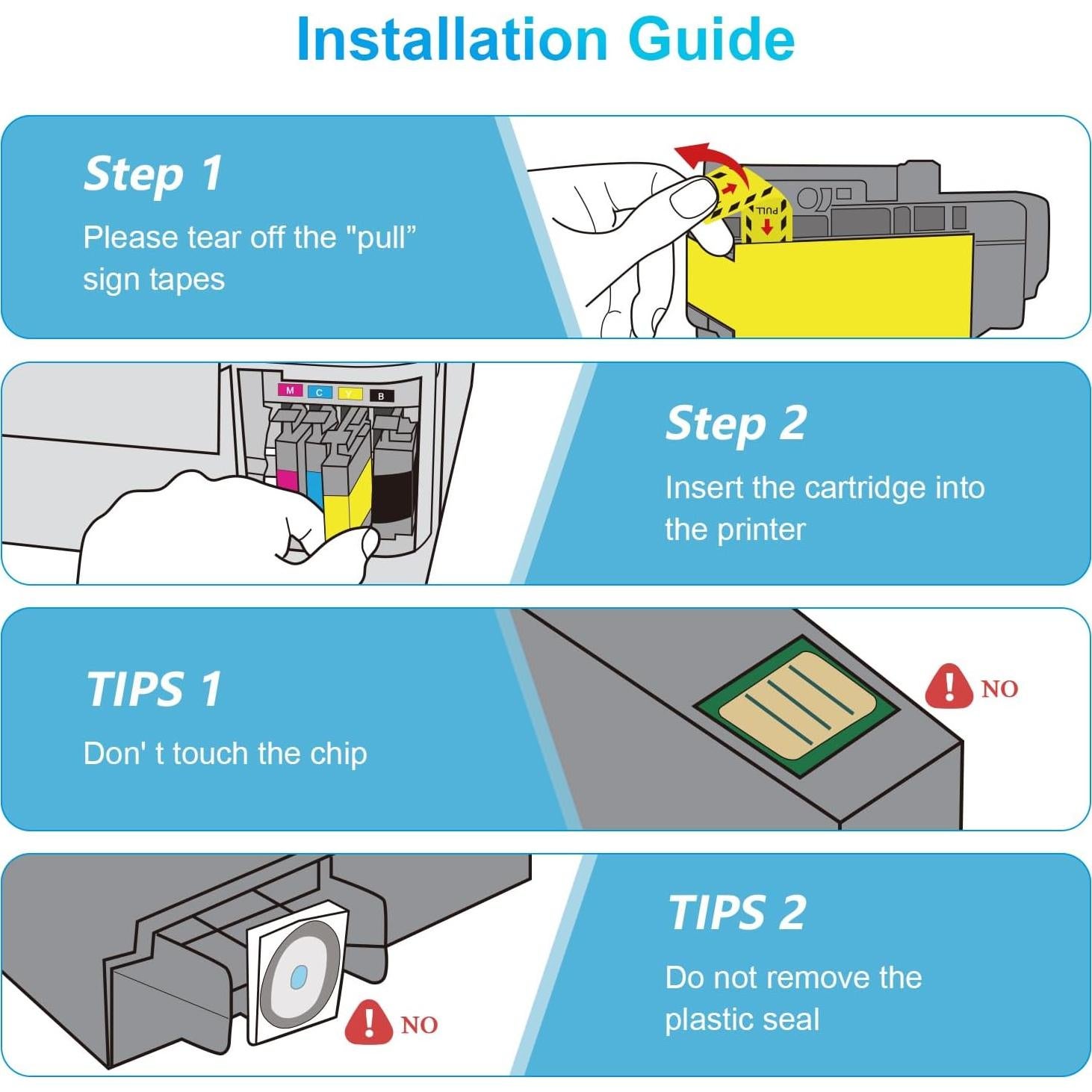 Cartuchos de tinta compatibles PANINK LC401 para Brother - Paquete de 4