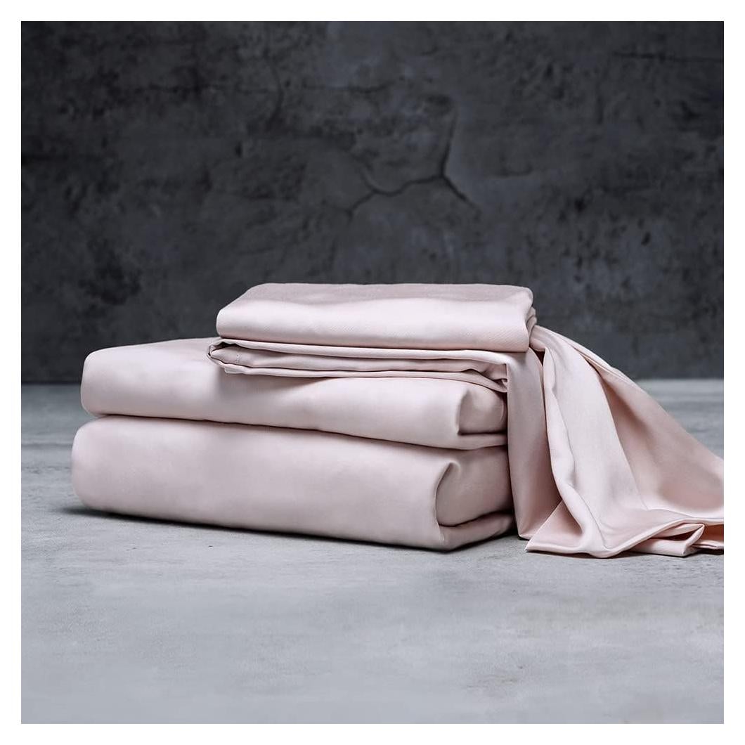 Juego de Sábanas LUXOME Individual 100% Rayón de Bambú Rubor 3 Piezas