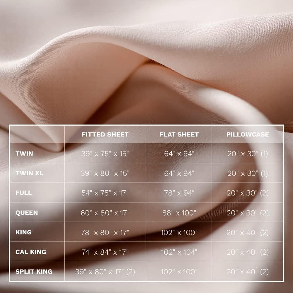 Juego de Sábanas LUXOME Individual 100% Rayón de Bambú Rubor 3 Piezas