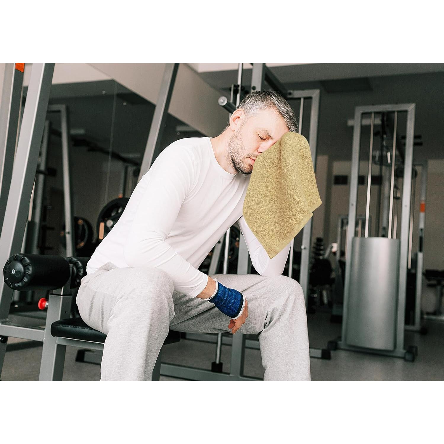 Juego de Toallas Utopia 12 Paños de Algodón Beige 30x30 cm