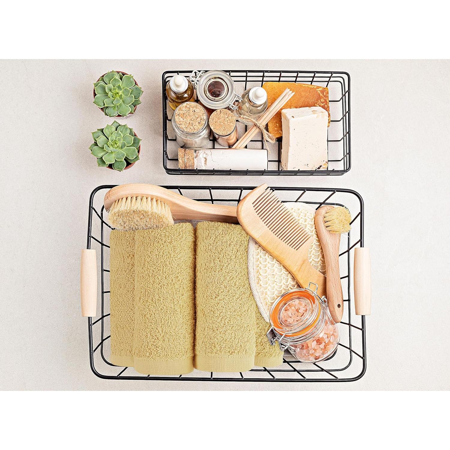 Juego de Toallas Utopia 12 Paños de Algodón Beige 30x30 cm