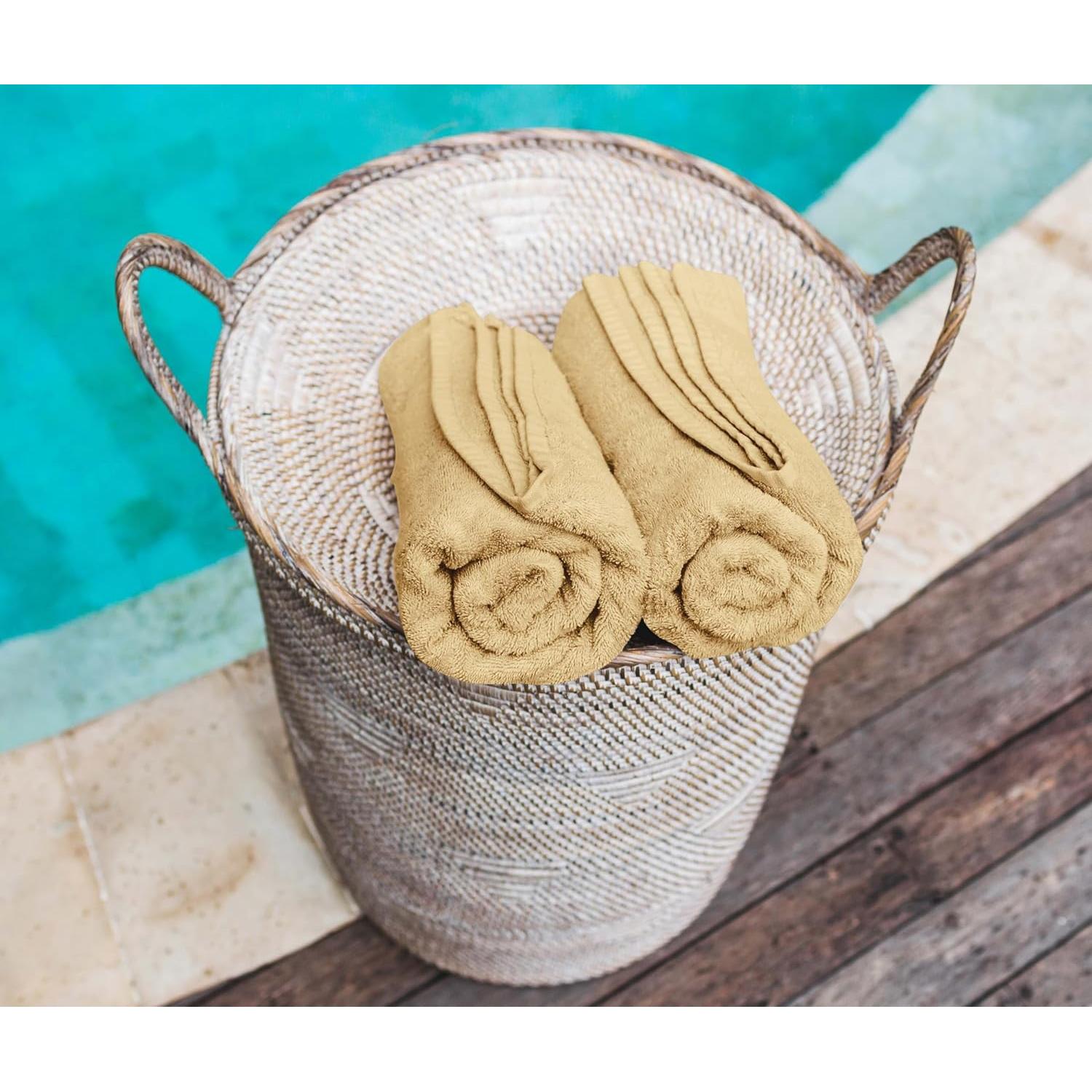 Juego de Toallas Utopia 12 Paños de Algodón Beige 30x30 cm