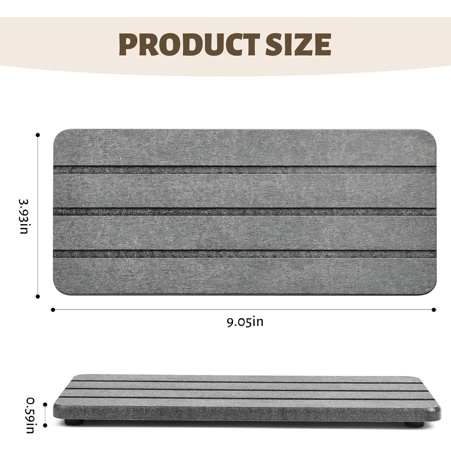 Bandeja de Baño Temoyj de Diatomita Gris 23x10 cm