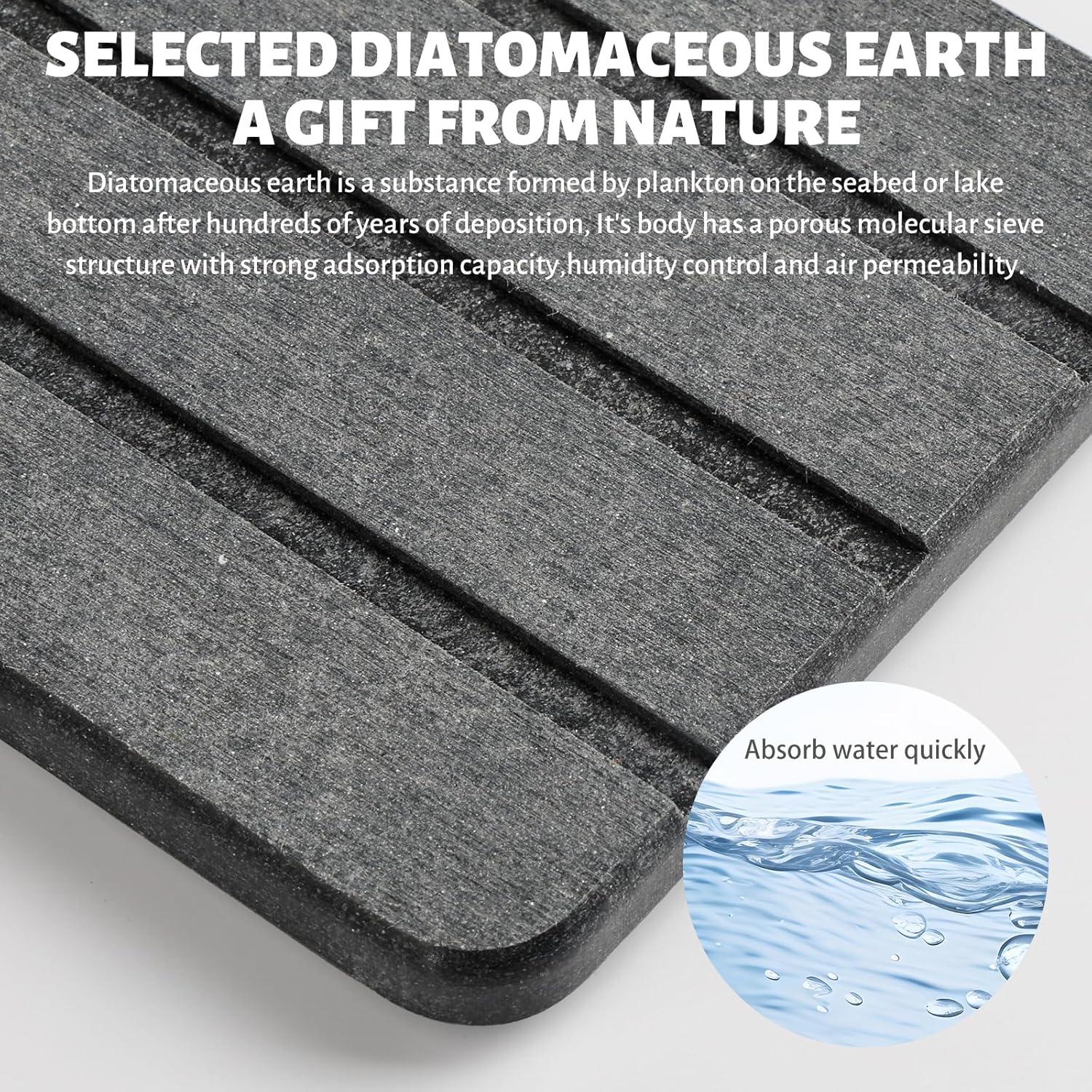 Bandeja de Baño Temoyj de Diatomita Gris 23x10 cm