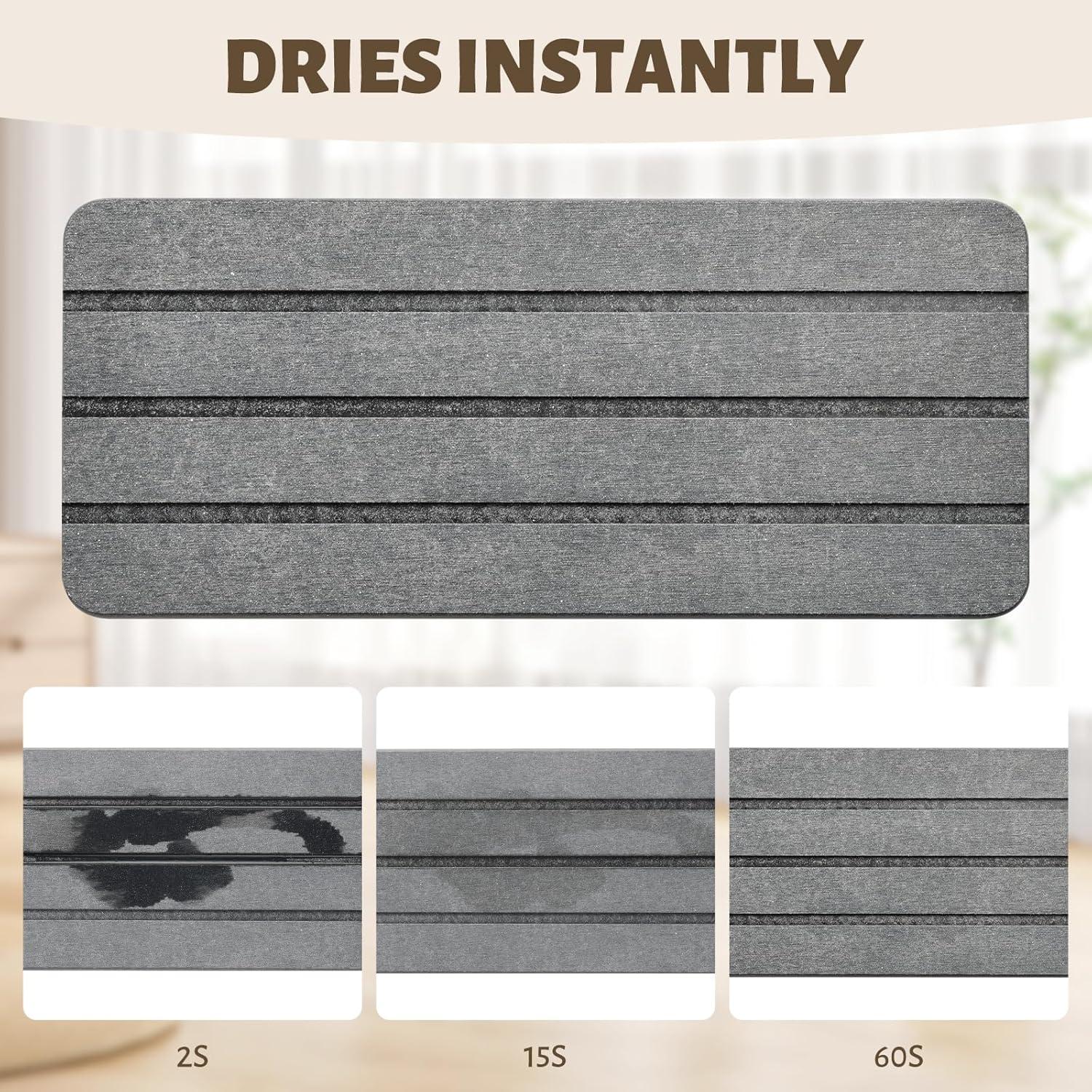 Bandeja de Baño Temoyj de Diatomita Gris 23x10 cm