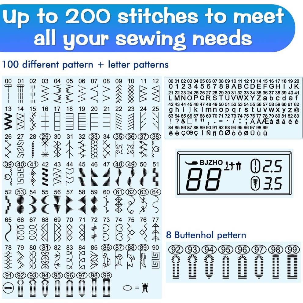 Máquina de Coser Portátil Uten 2685A con 200 Puntadas