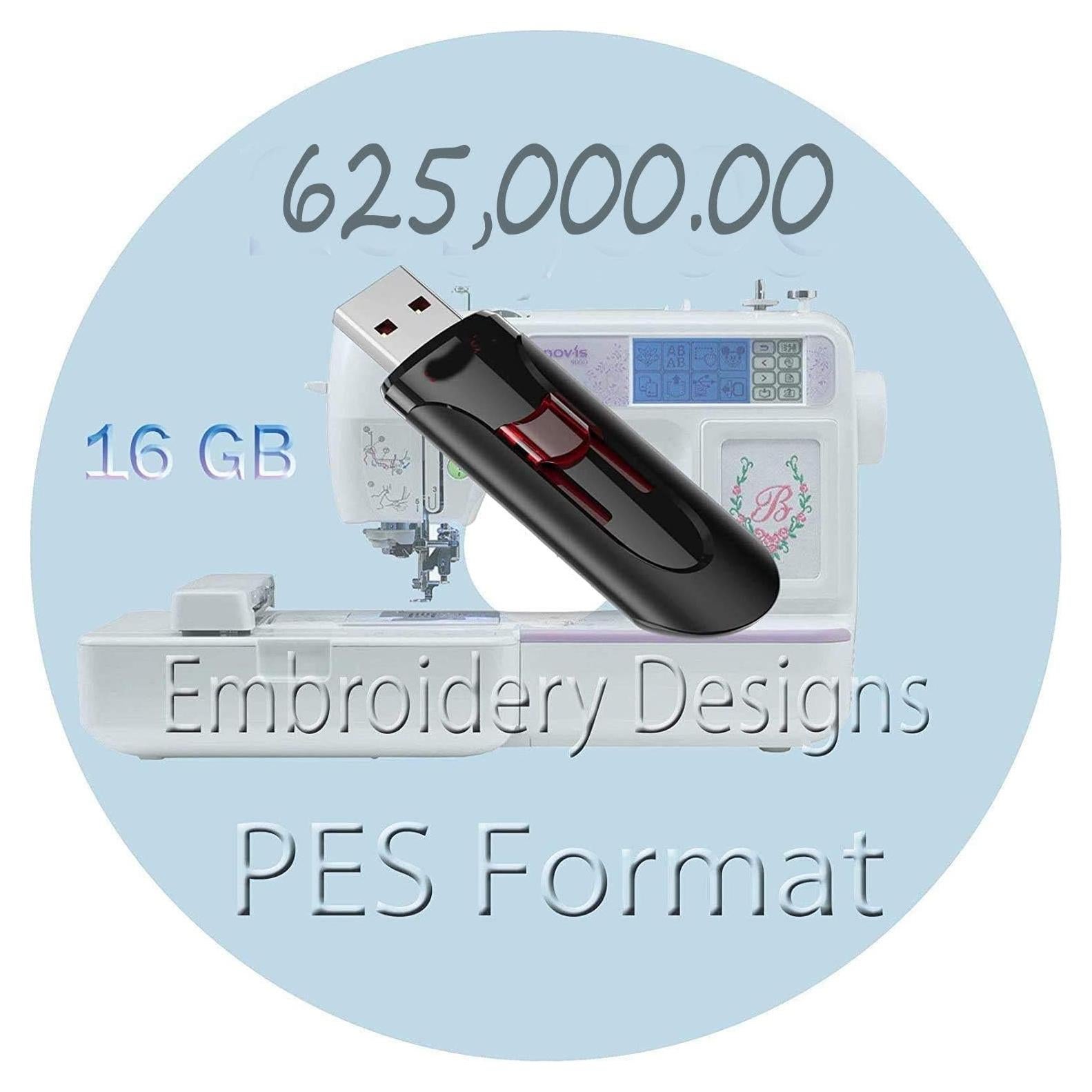 Diseños de Bordado PES 550,000 caracteres para Brother