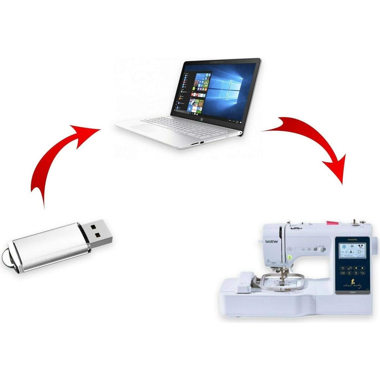 Diseños de Bordado PES 550,000 caracteres para Brother