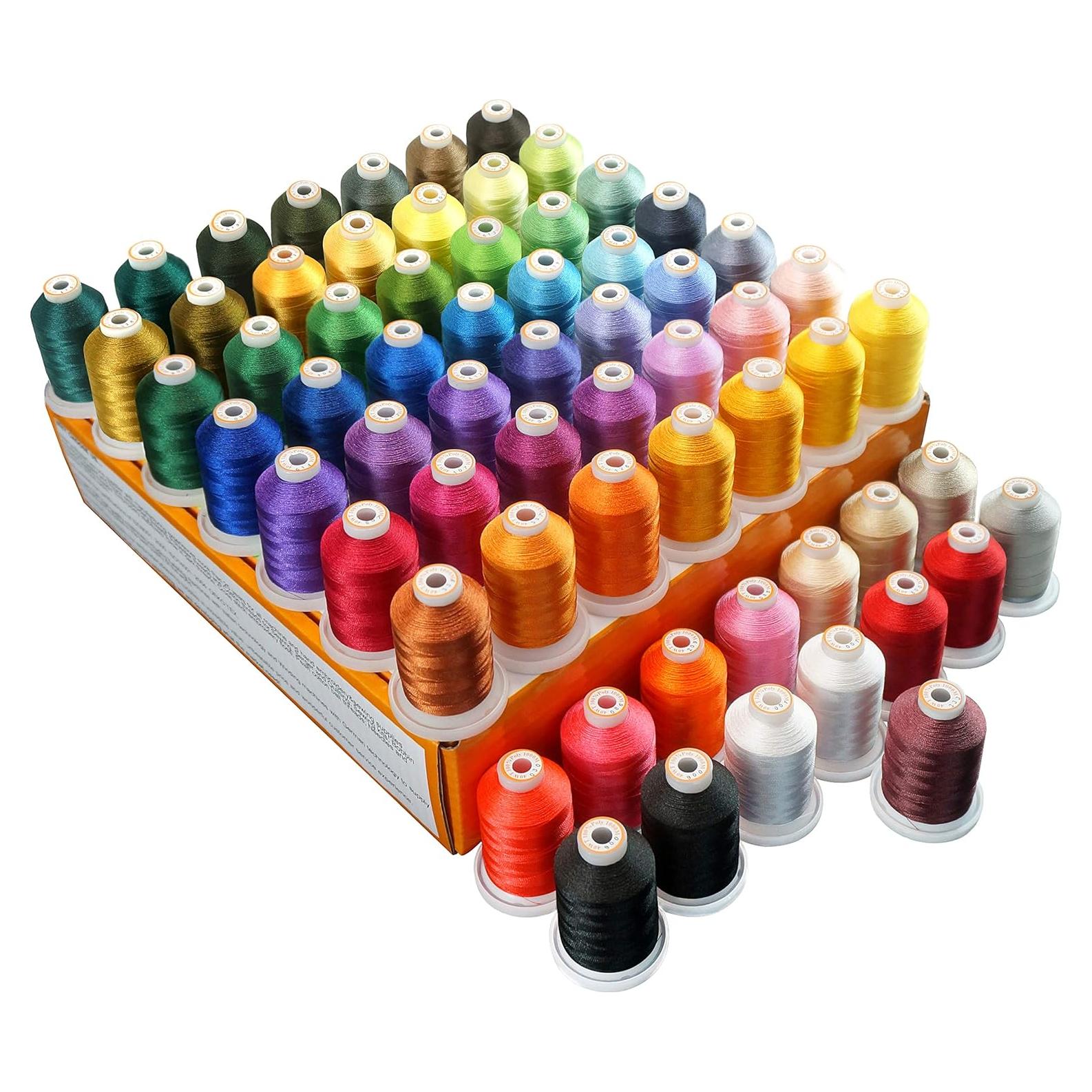 Kit de Hilos de Bordar 64 Bobinas 1000M Poliester Nuevo Brothread