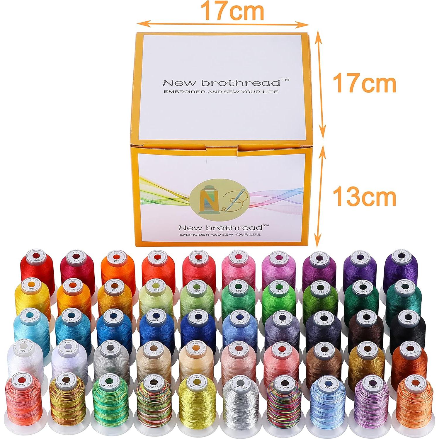 Kit de Hilos de Bordar Nuevo brothread 50 Bobinas 500m