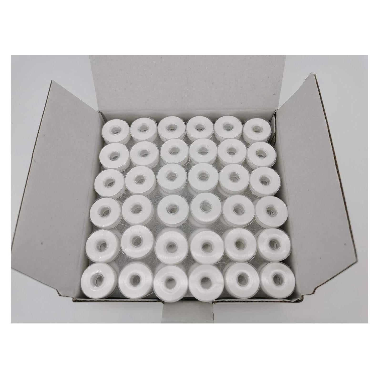 Bobina Preenhebrada DOUBLELIN L 40S/2 Blanca 144pcs para Coser