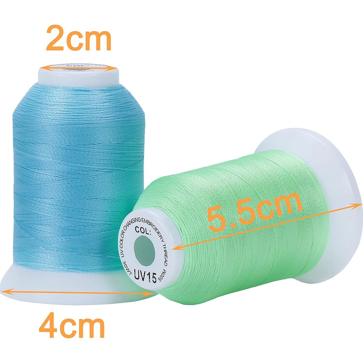 Kit de Hilos de Bordado UV New brothread 8 Colores 500m
