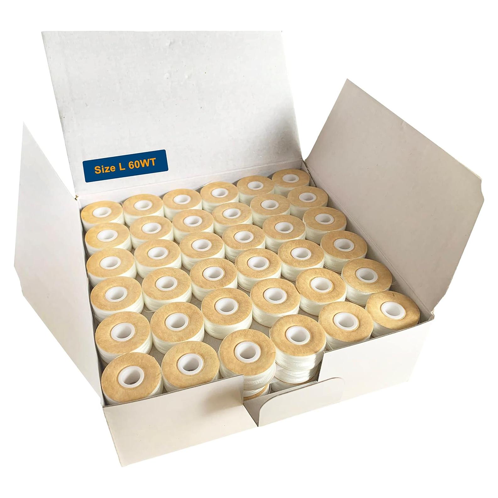 Bobinas Preenhebradas HimaPro 144 Blancas para Bordar L (SA155)