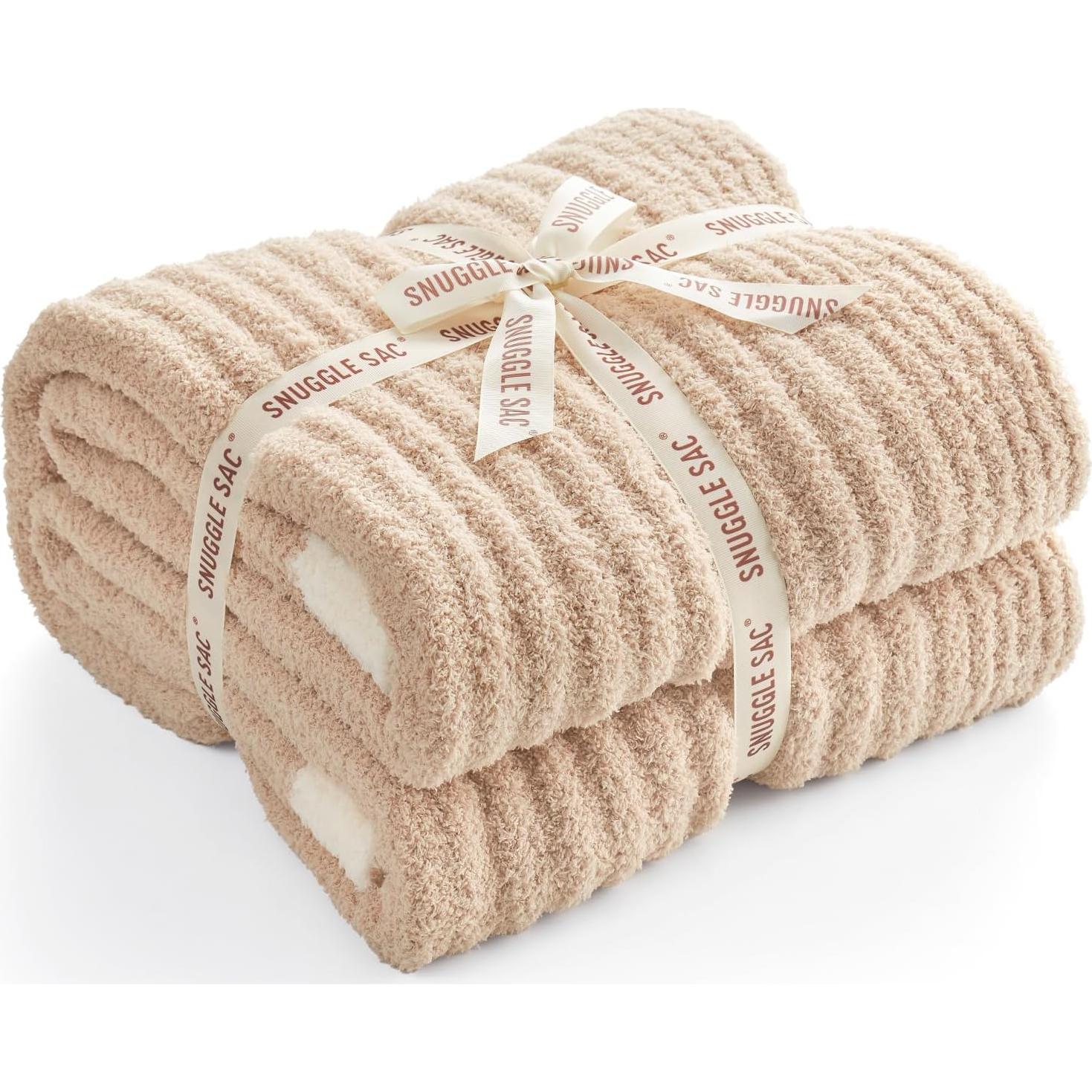 Manta de Ribete Snuggle Sac Beige 127x152 cm Microfibra