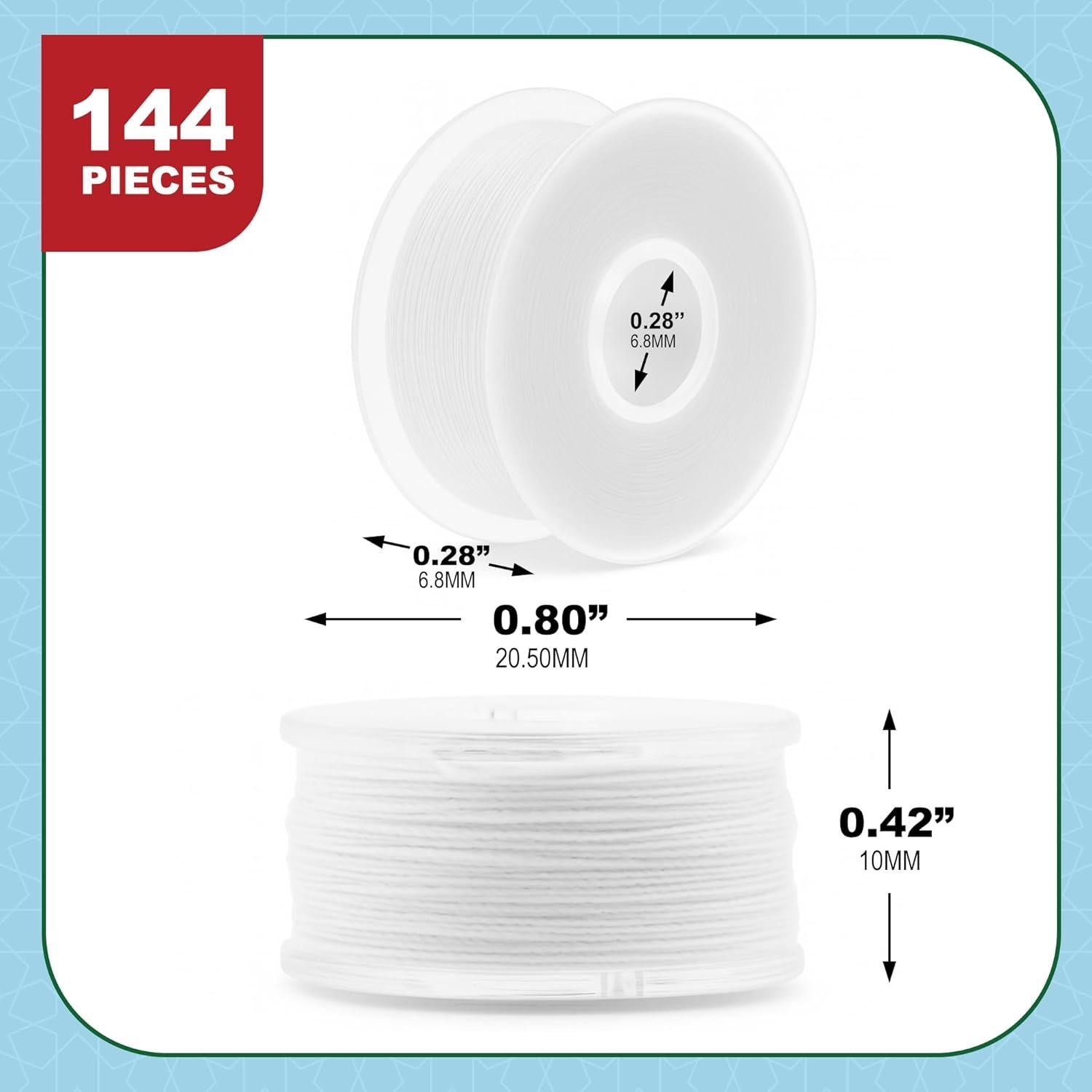 Bobinas Preenhebradas Mandala Crafts 144 Blancas 130.2m