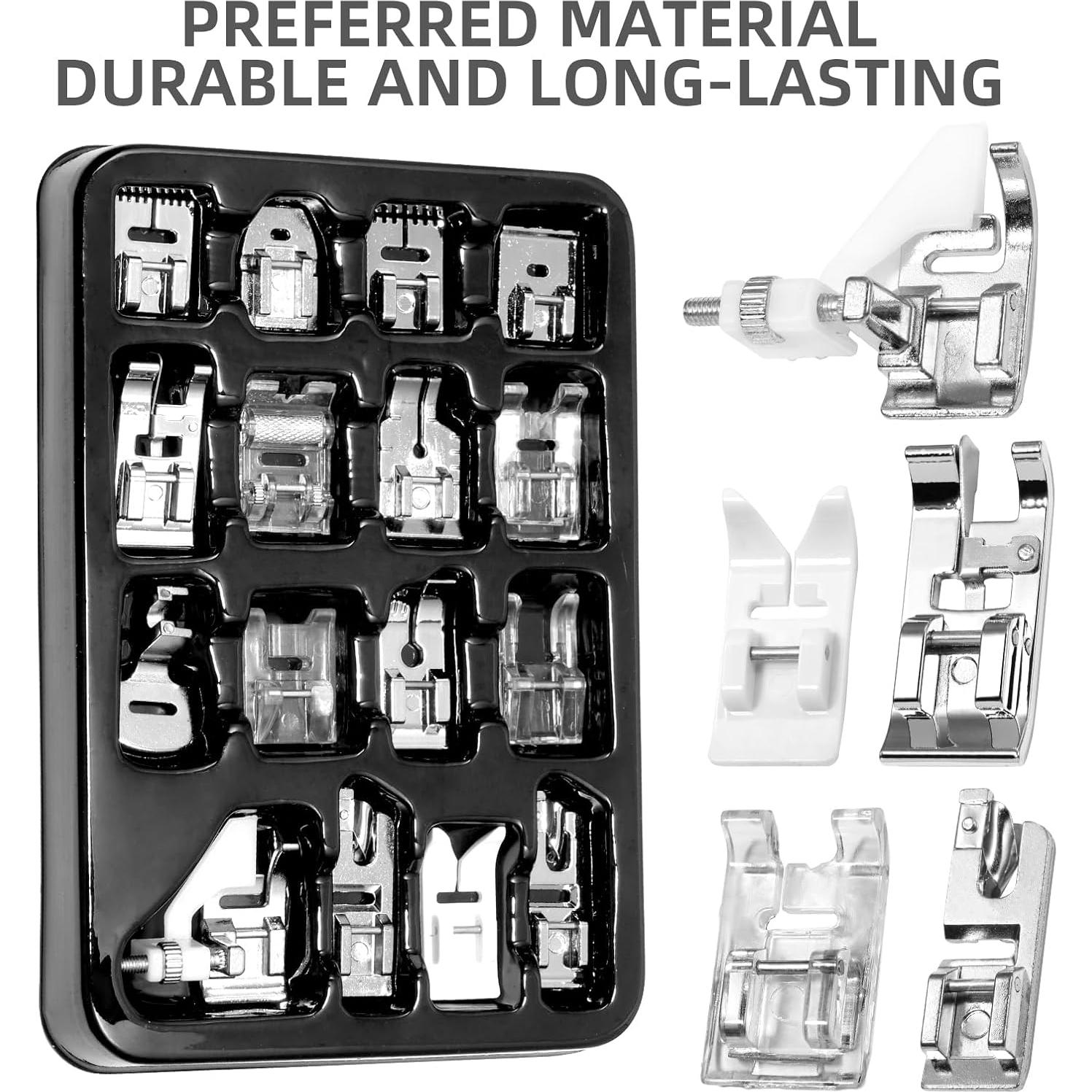 Juego de 16 Patas de Prensatelas Tatiwoo para Máquina de Coser