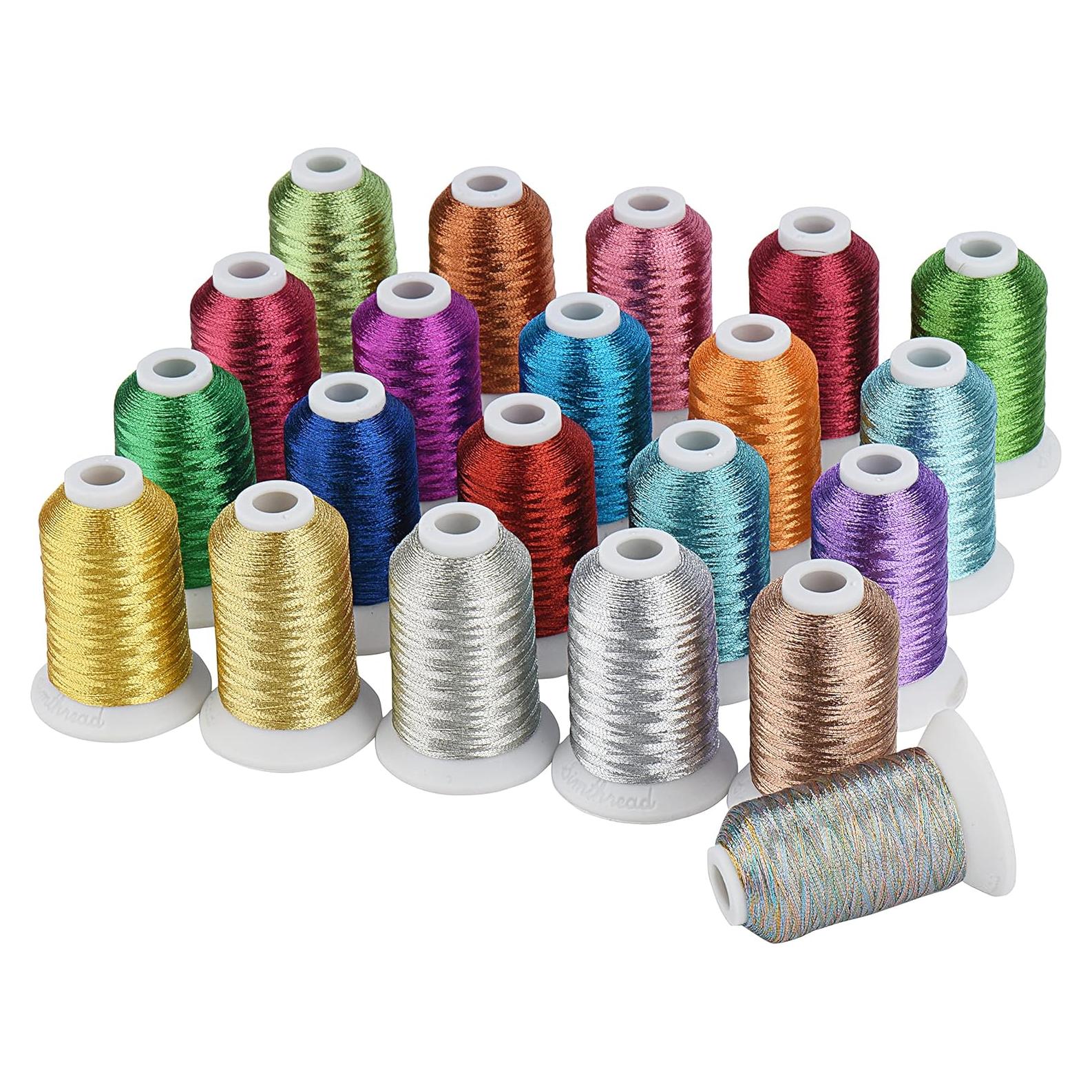 Kit de Hilo de Bordado Metálico Simthread 21 Colores 500M
