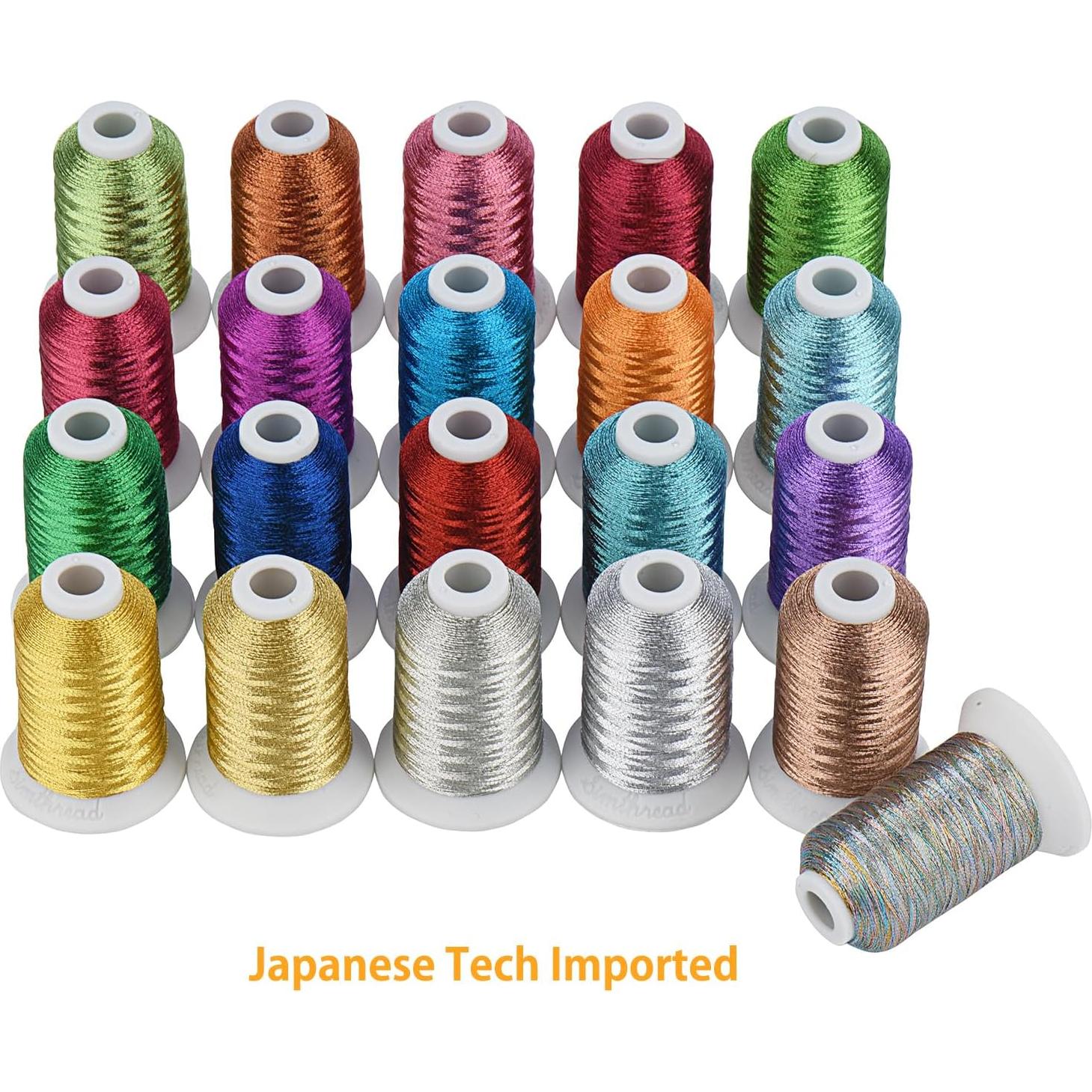 Kit de Hilo de Bordado Metálico Simthread 21 Colores 500M