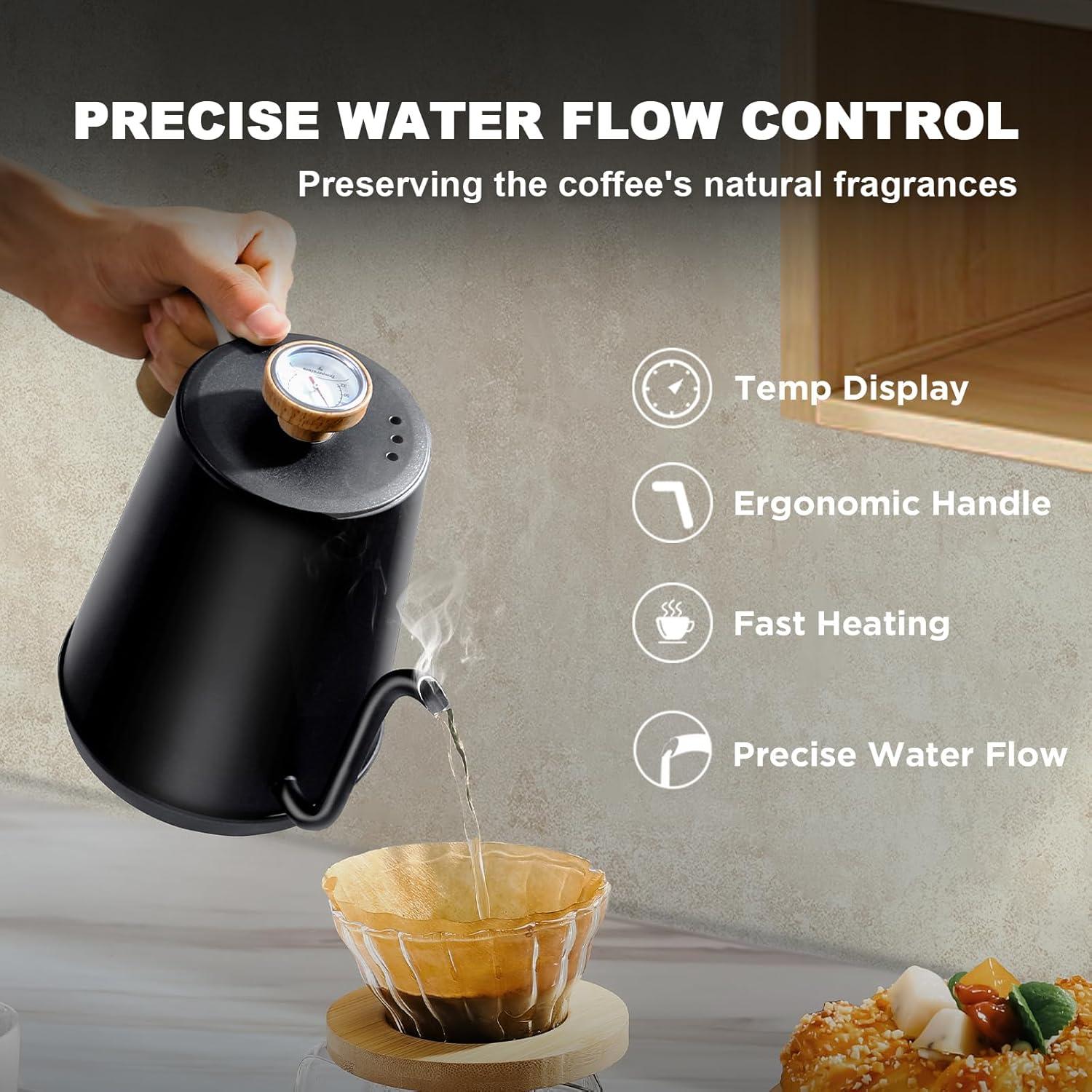 Hervidor Eléctrico Nueve&Five EK9502B 1L Negro con Termómetro