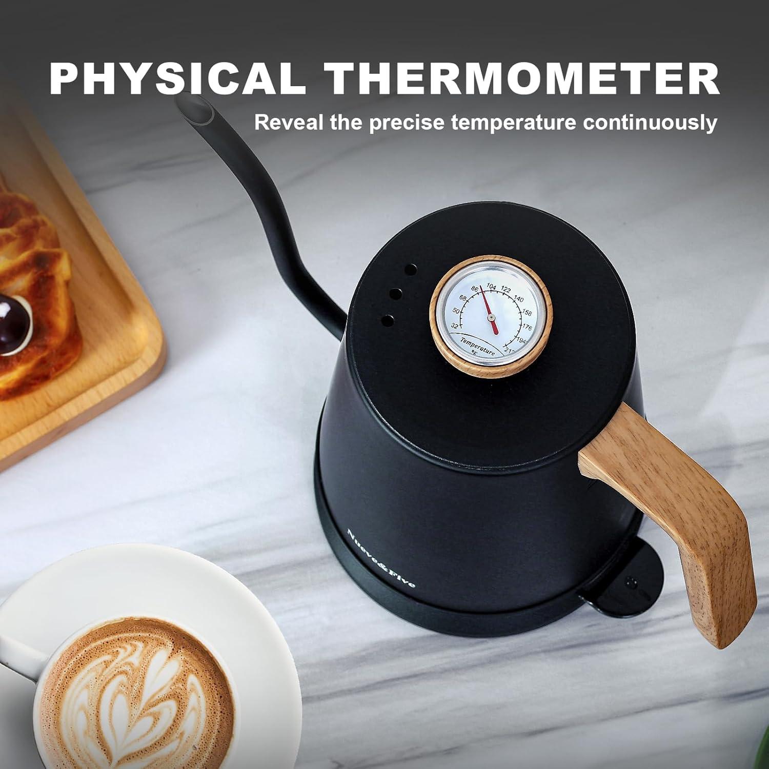 Hervidor Eléctrico Nueve&Five EK9502B 1L Negro con Termómetro