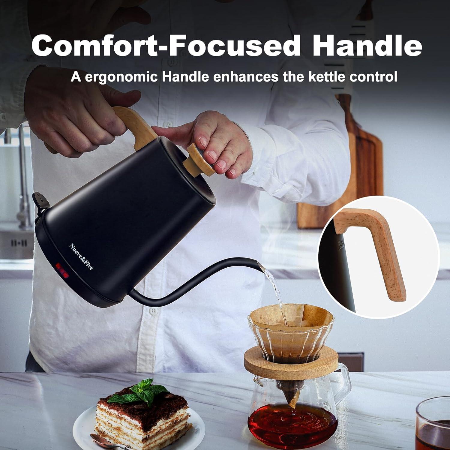 Hervidor Eléctrico Nueve&Five EK9502B 1L Negro con Termómetro