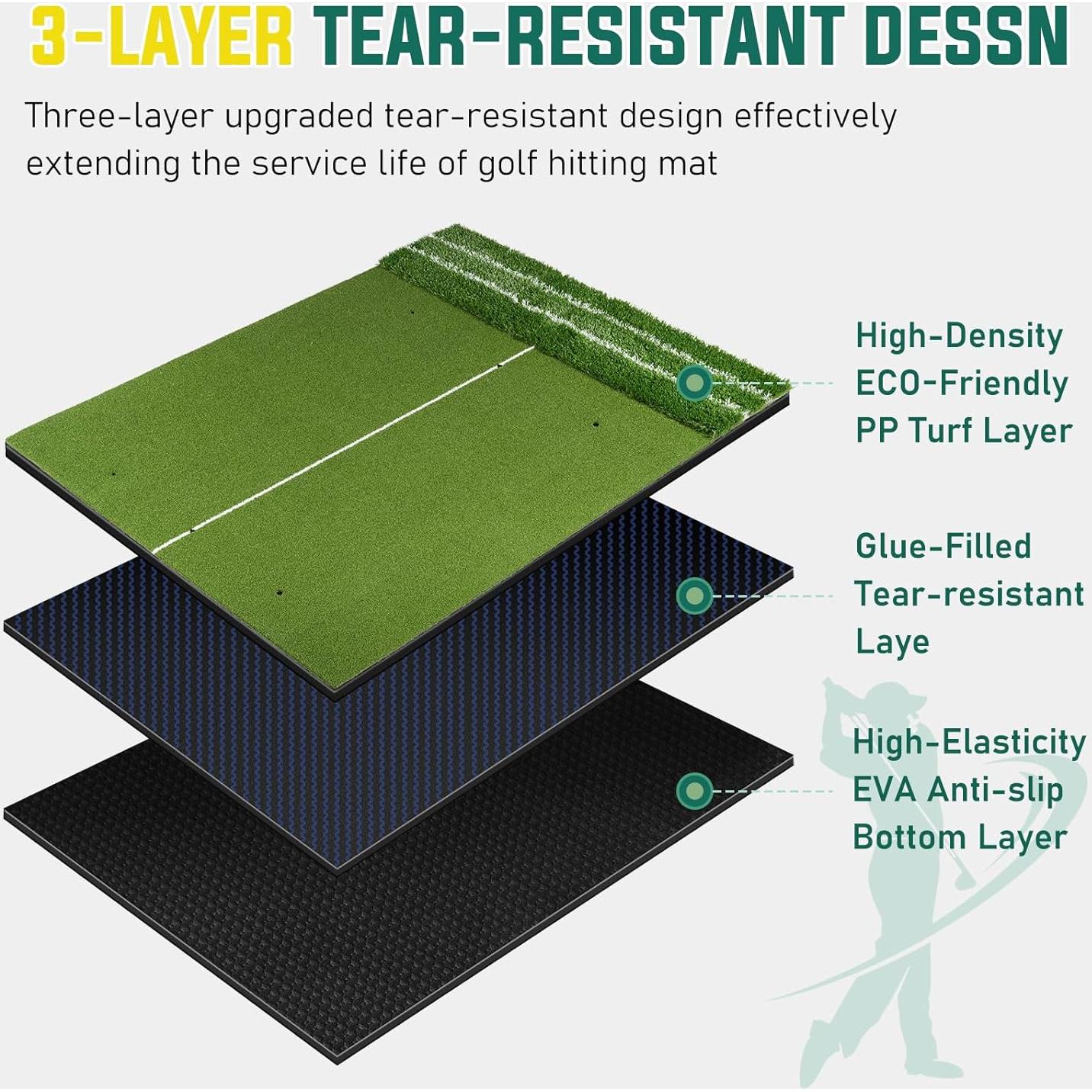 Alfombra de Golf WOVUO 5x4 ft con Tees y Accesorios